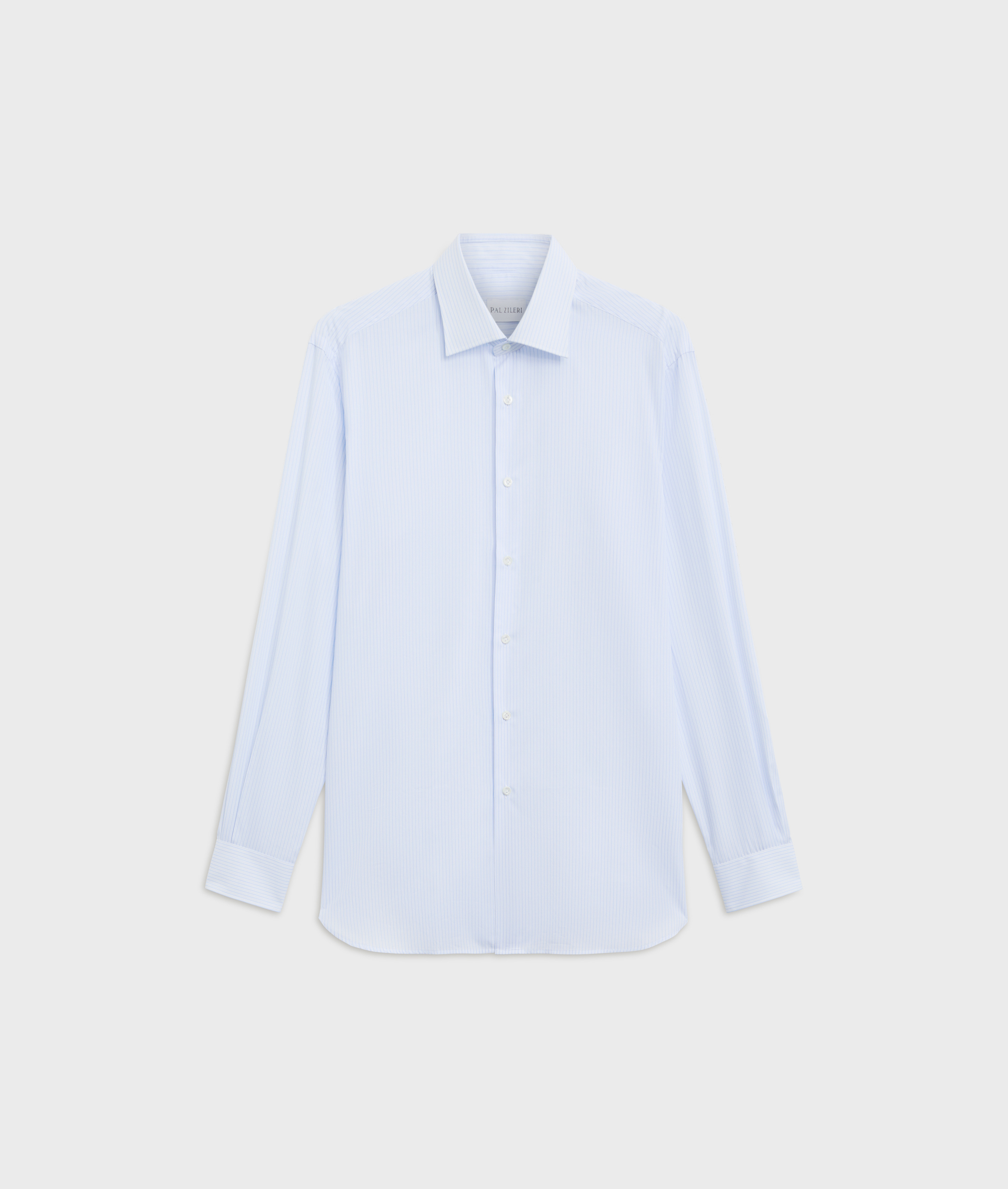 light blue milano collar regular fit shirt in cotton - Shirts - Pal Zileri | Official Website