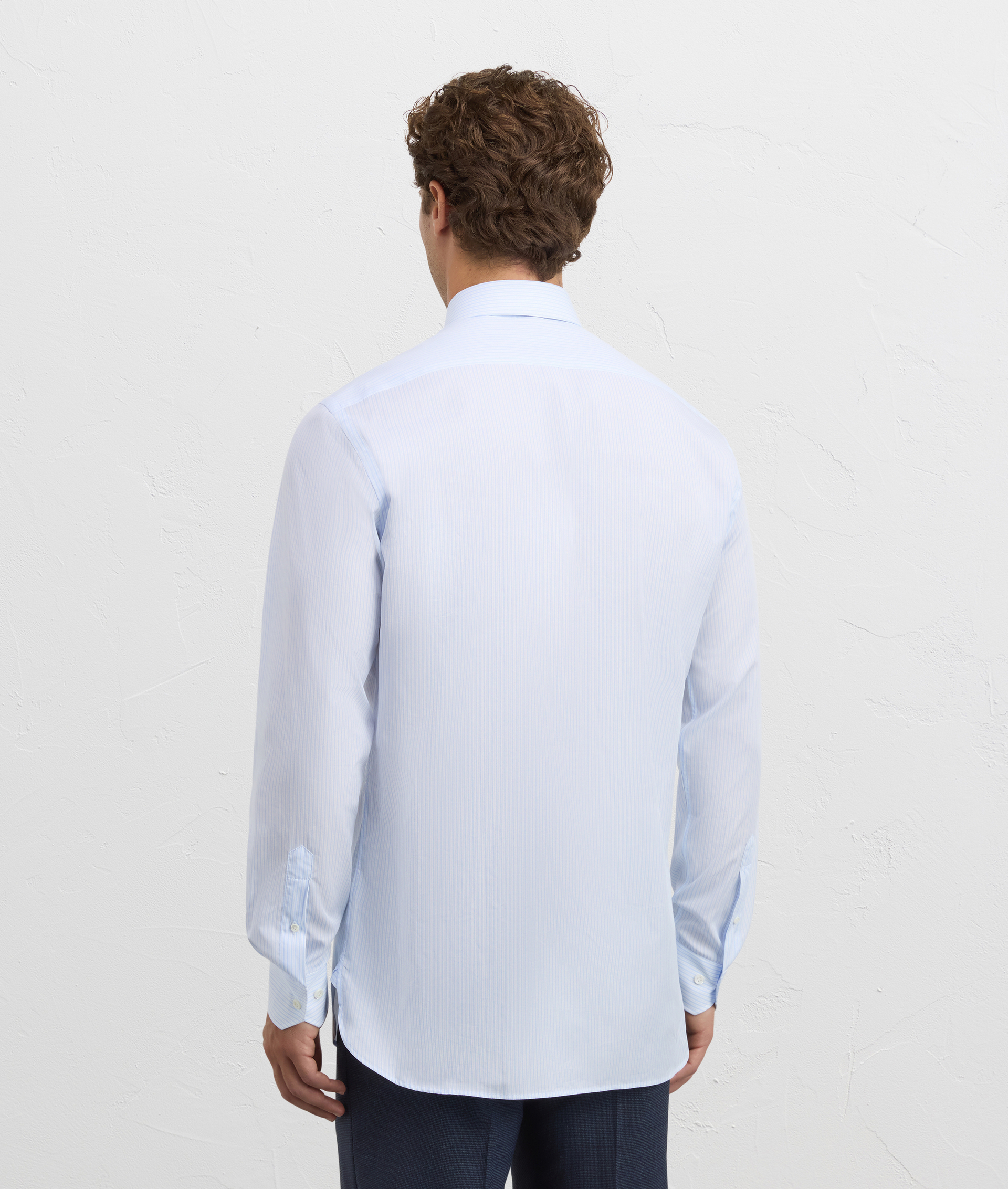 light blue milano collar regular fit shirt in cotton | Pal Zileri