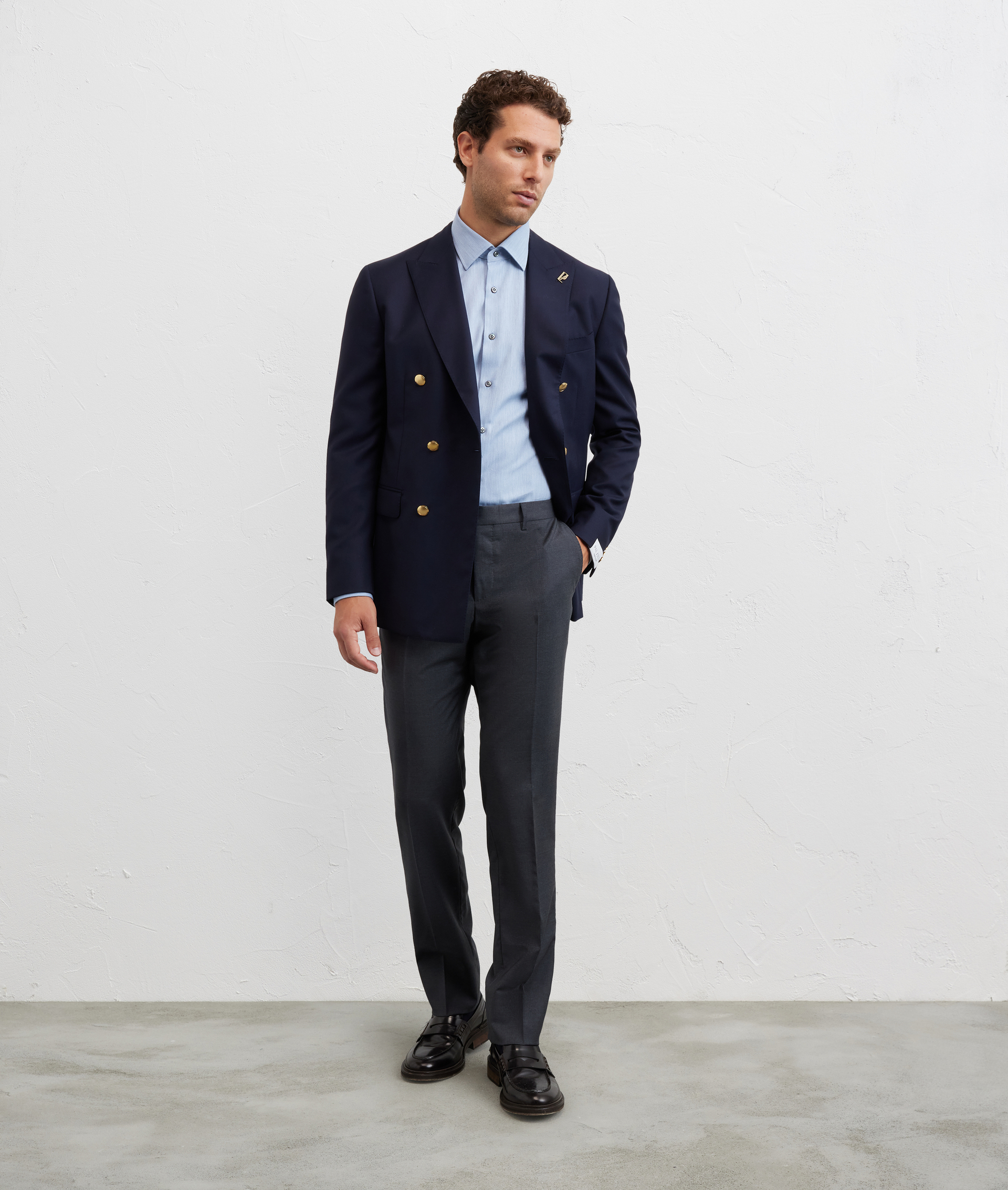 camicia collo milano regular fit in cotone azzurro - Pal Zileri | Official Website