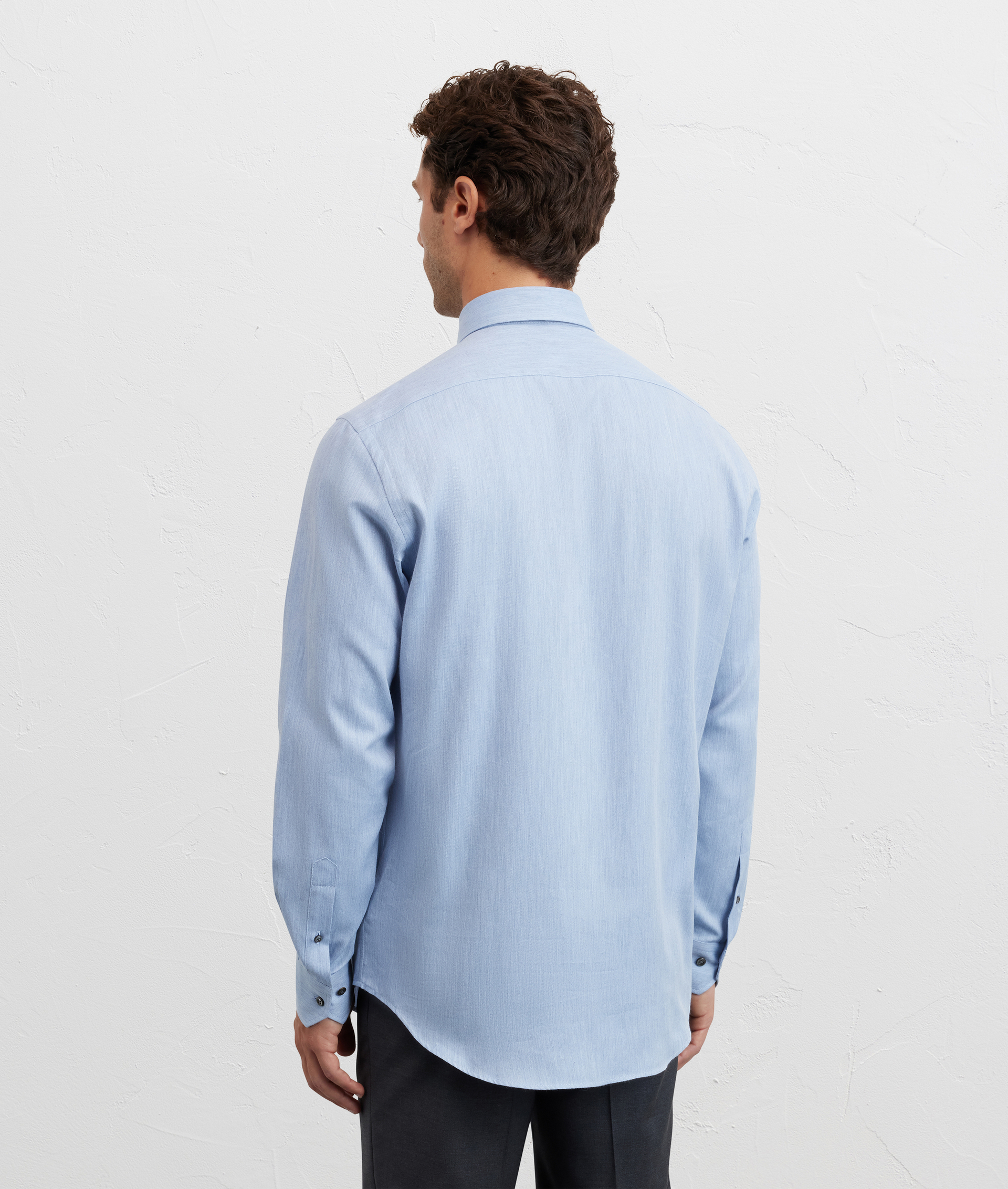 camicia collo milano regular fit in cotone azzurro - Pal Zileri | Official Website