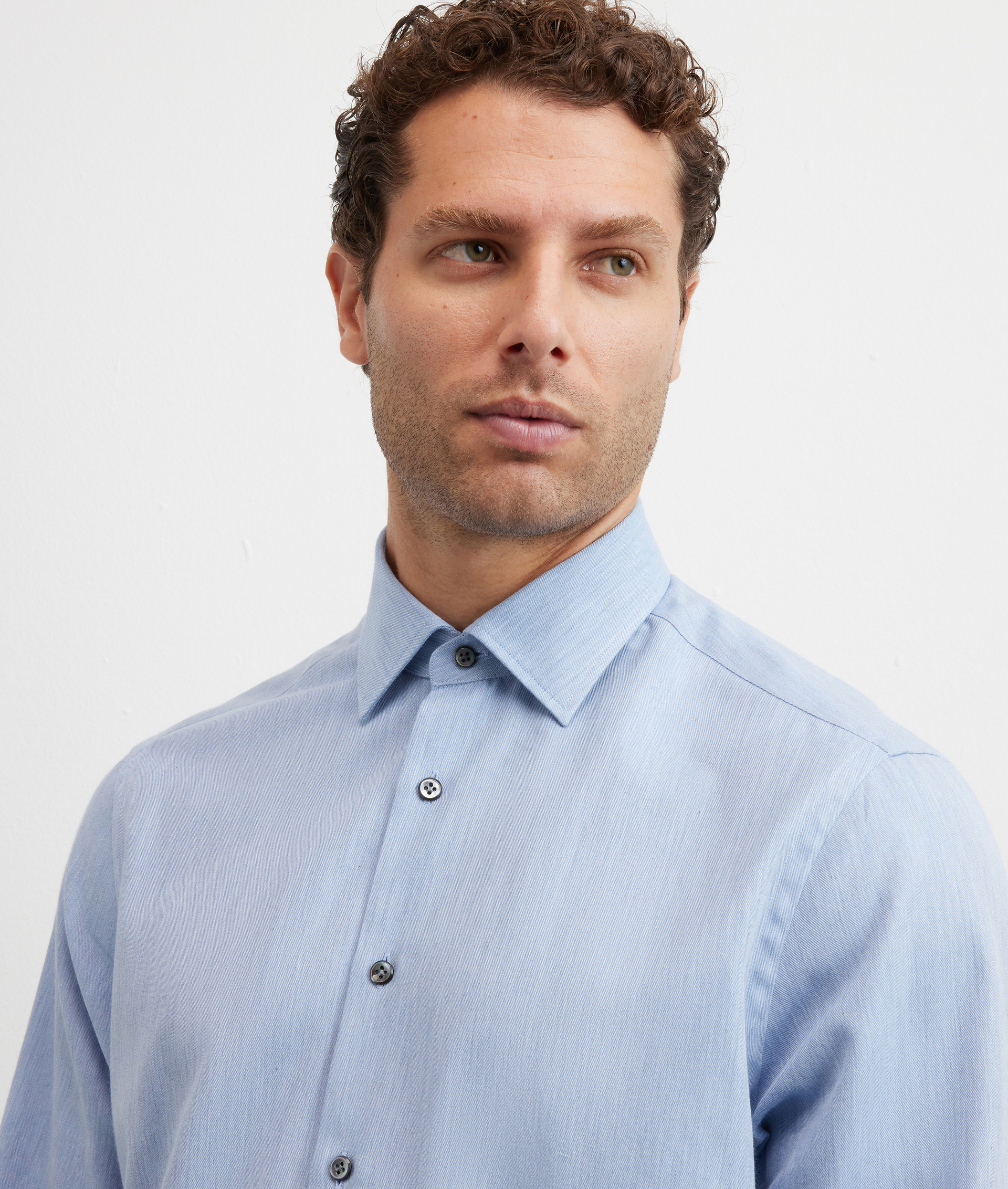 camicia collo milano regular fit in cotone azzurro - Pal Zileri | Official Website