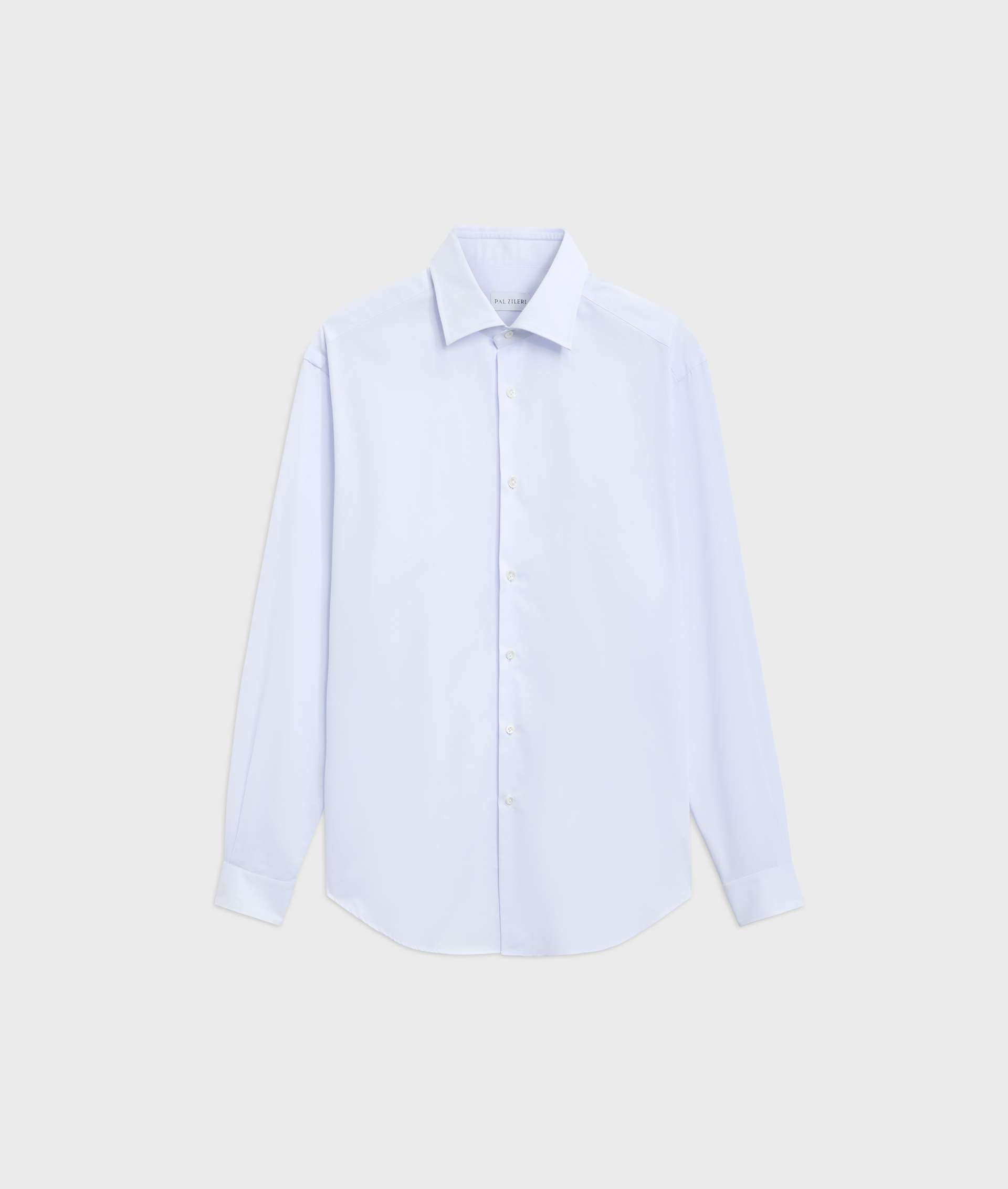 light blue cotton twill milano collar regular fit shirt | Pal Zileri