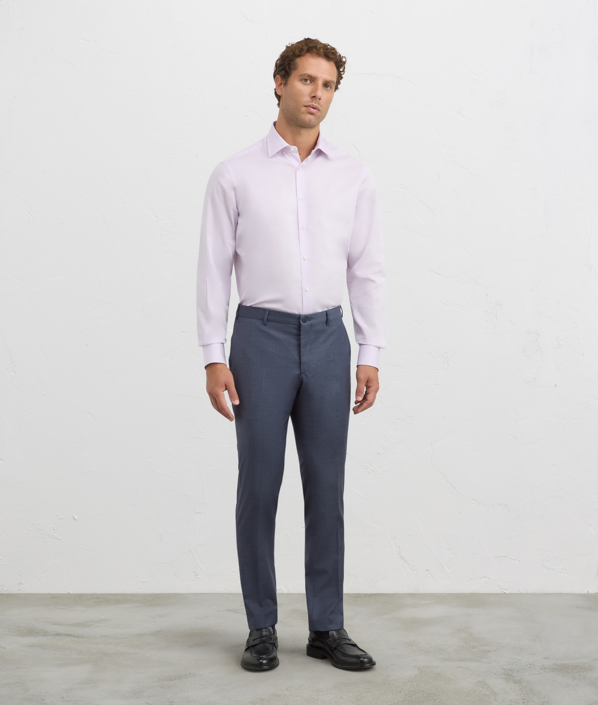 shirt milano collar regular fit in pink cotton twill | Pal Zileri