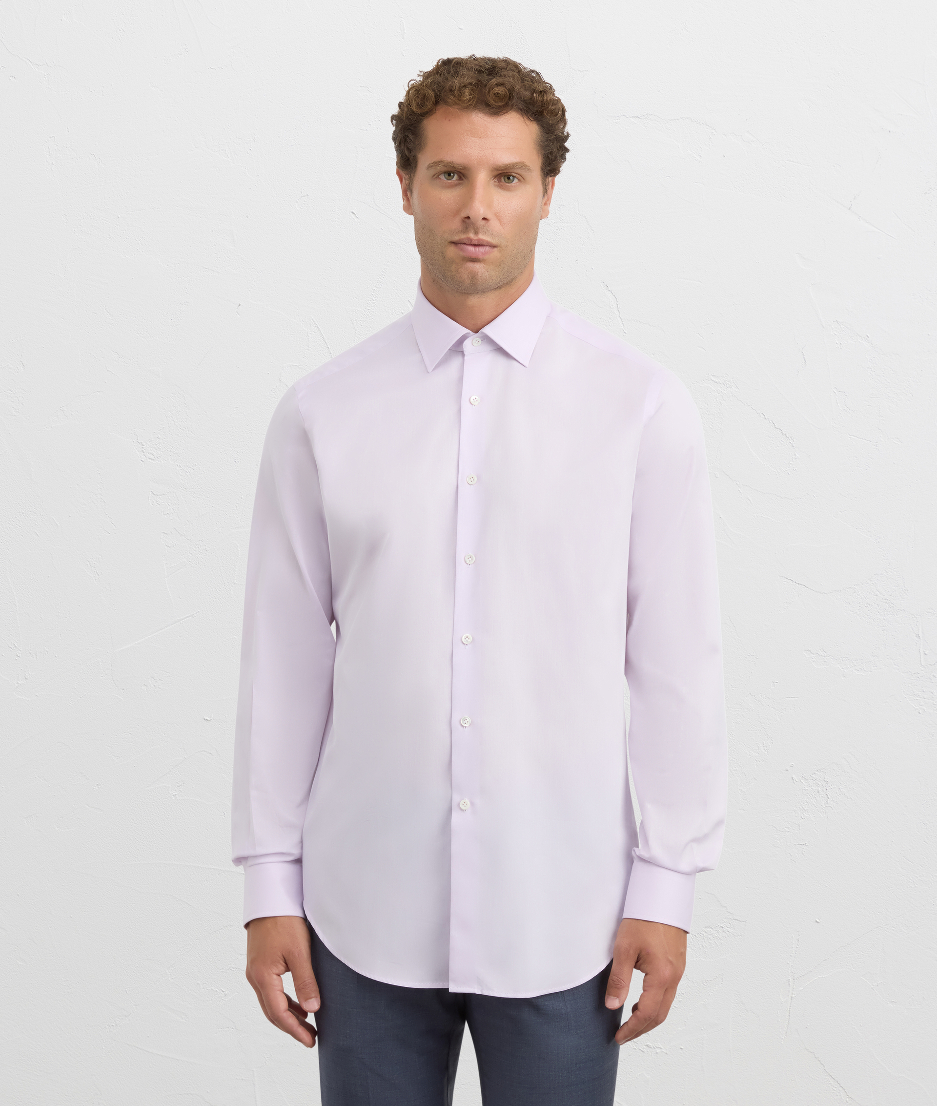 shirt milano collar regular fit in pink cotton twill | Pal Zileri