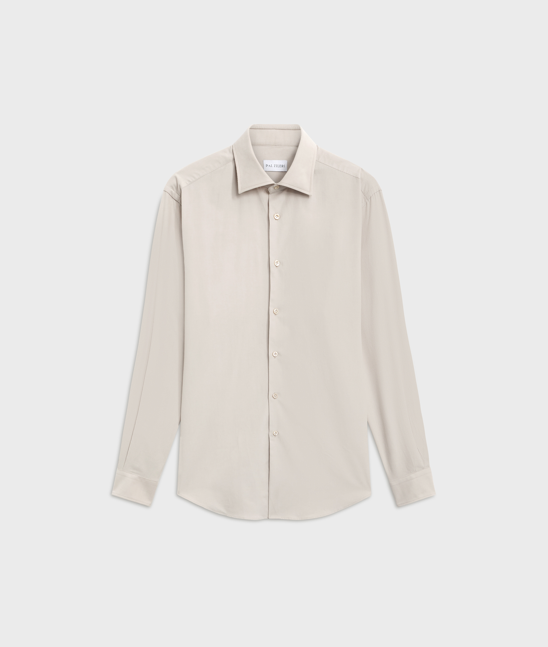 natural colour shirt milano collar regular fit in corduroy cotton | Pal Zileri