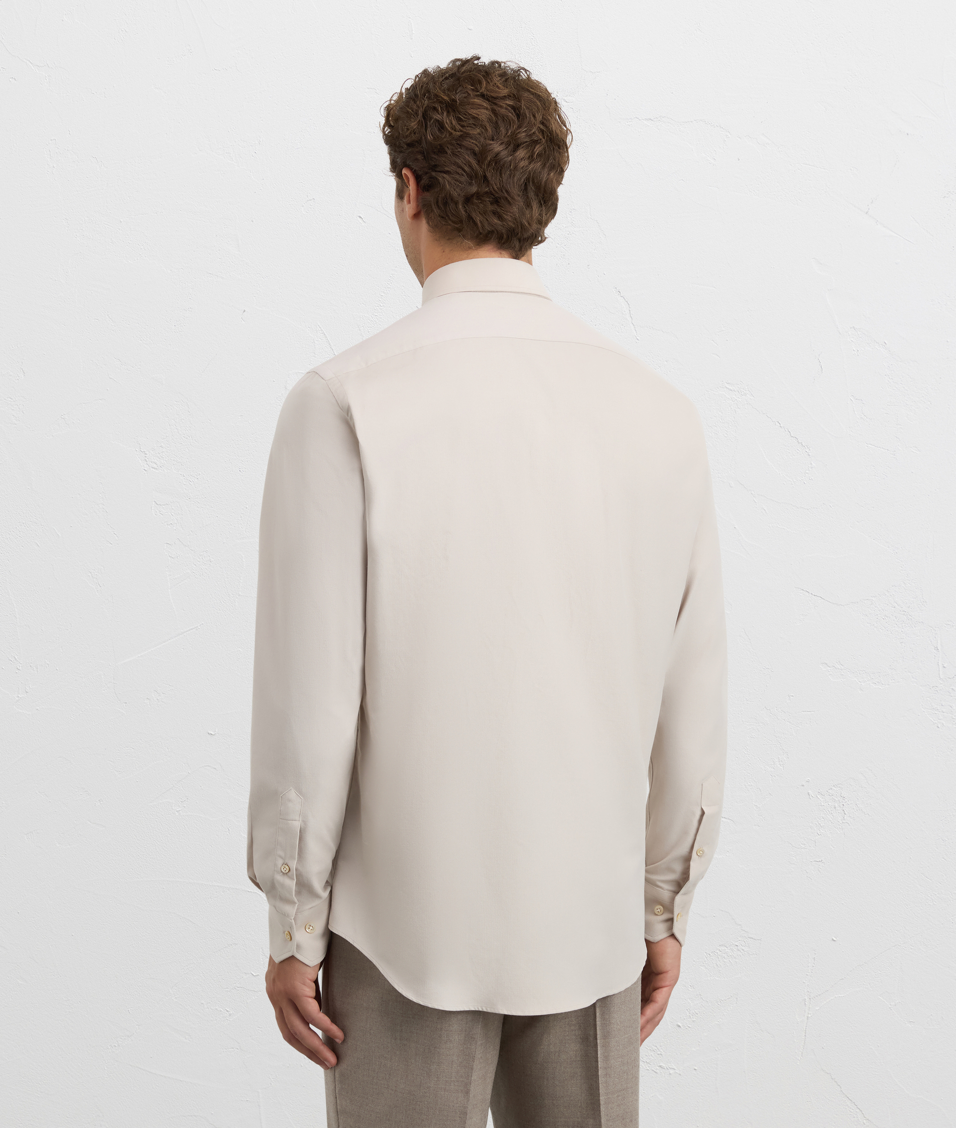 natural colour shirt milano collar regular fit in corduroy cotton | Pal Zileri