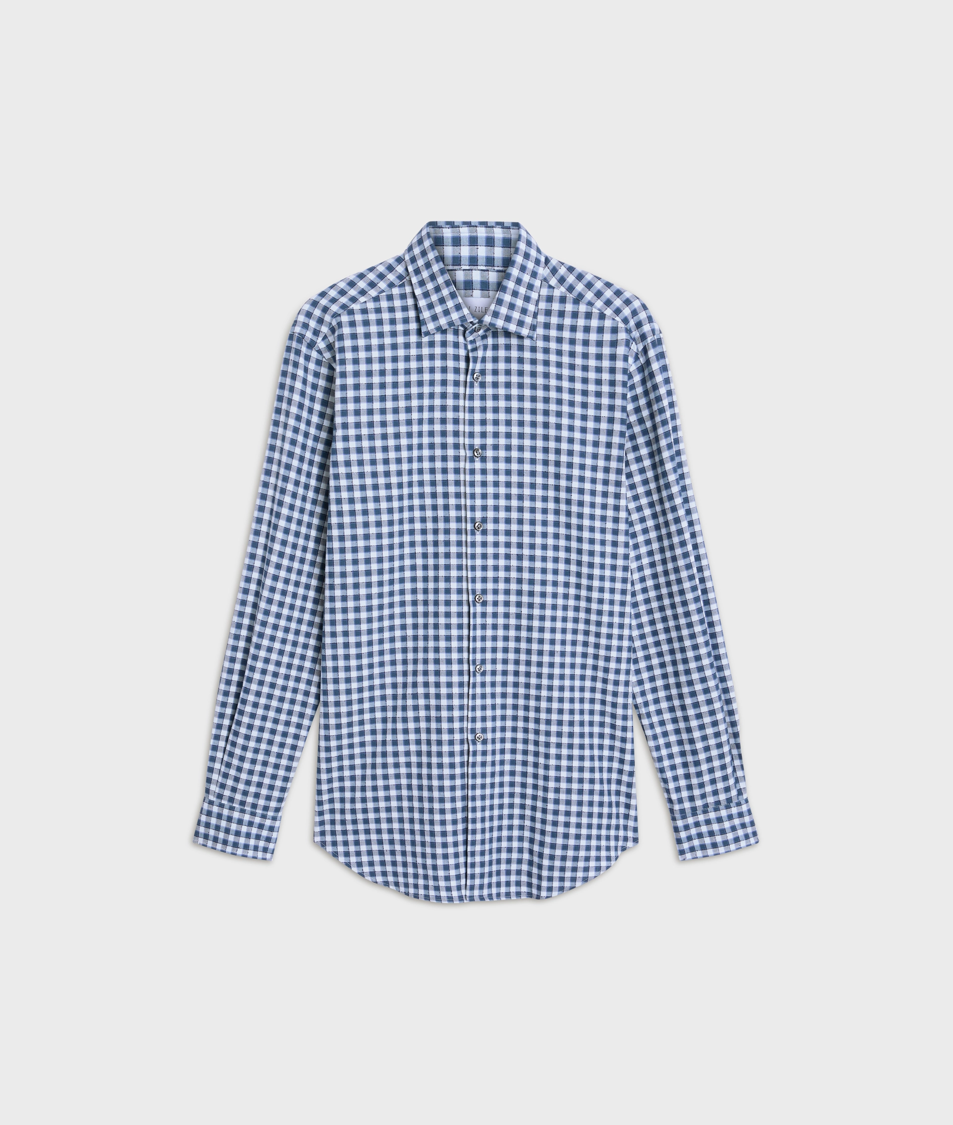 shirt milano collar regular fit in cotton and polyester blue - Shirts - Pal Zileri | Official Website