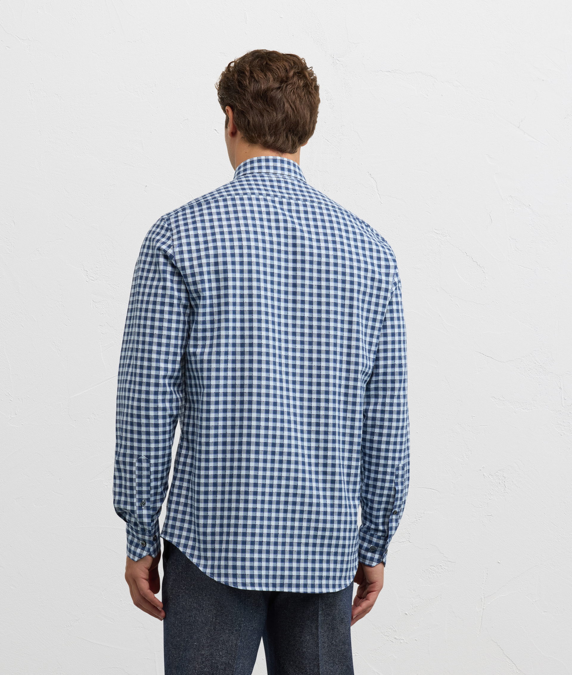 shirt milano collar regular fit in cotton and polyester blue - Pal Zileri | Official Website