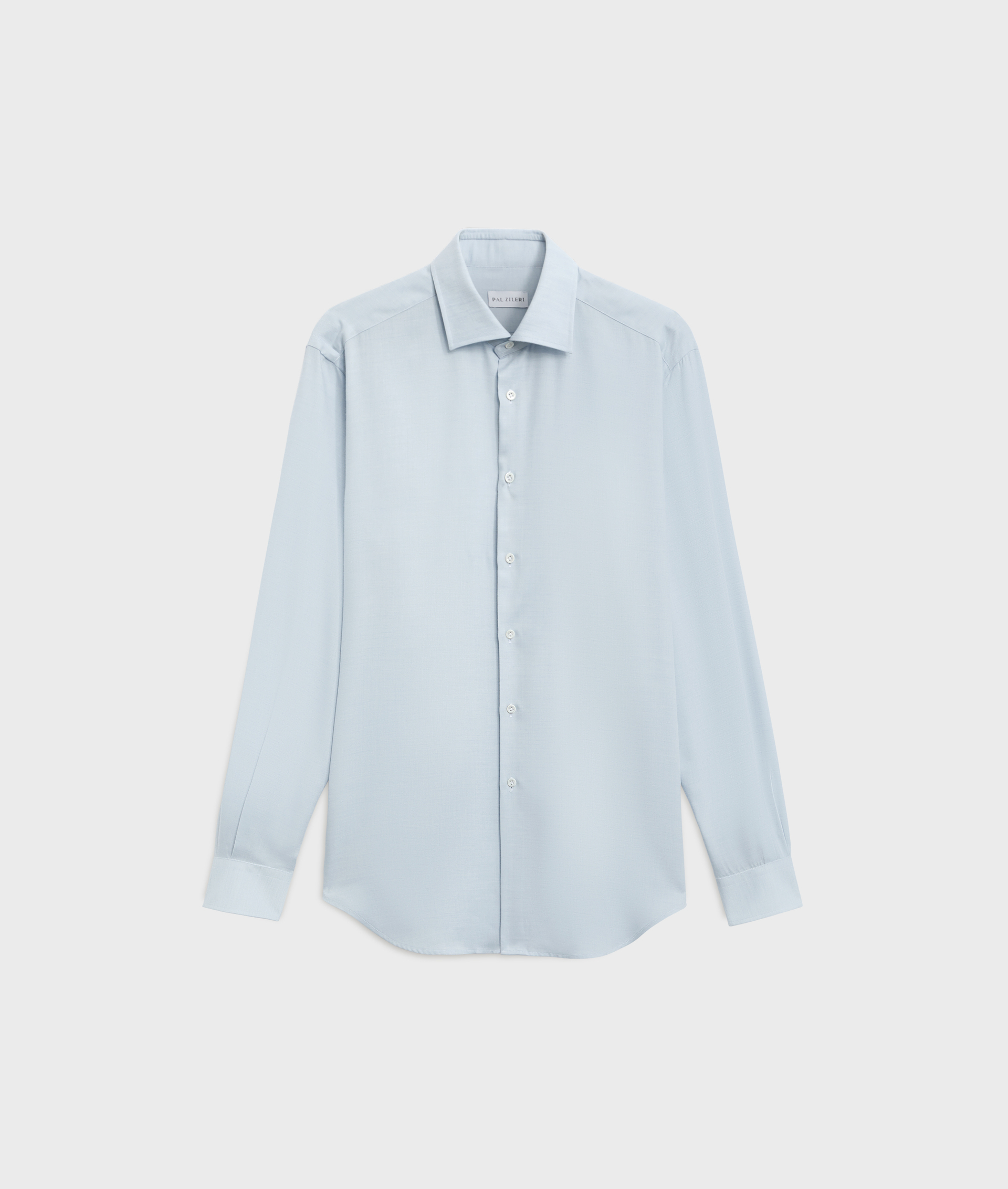 shirt milano collar regular fit in lyocell and wool light blue | Pal Zileri