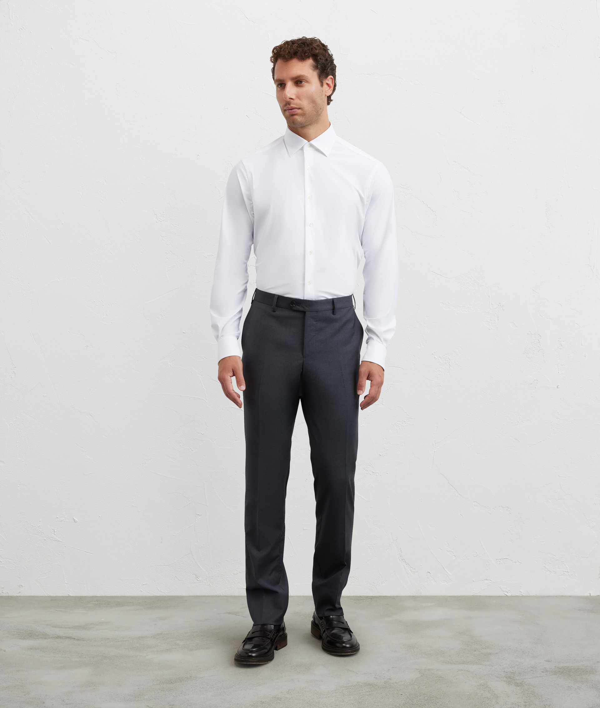 camicia collo milano regular fit in elastane e nylon bianco - Pal Zileri | Official Website