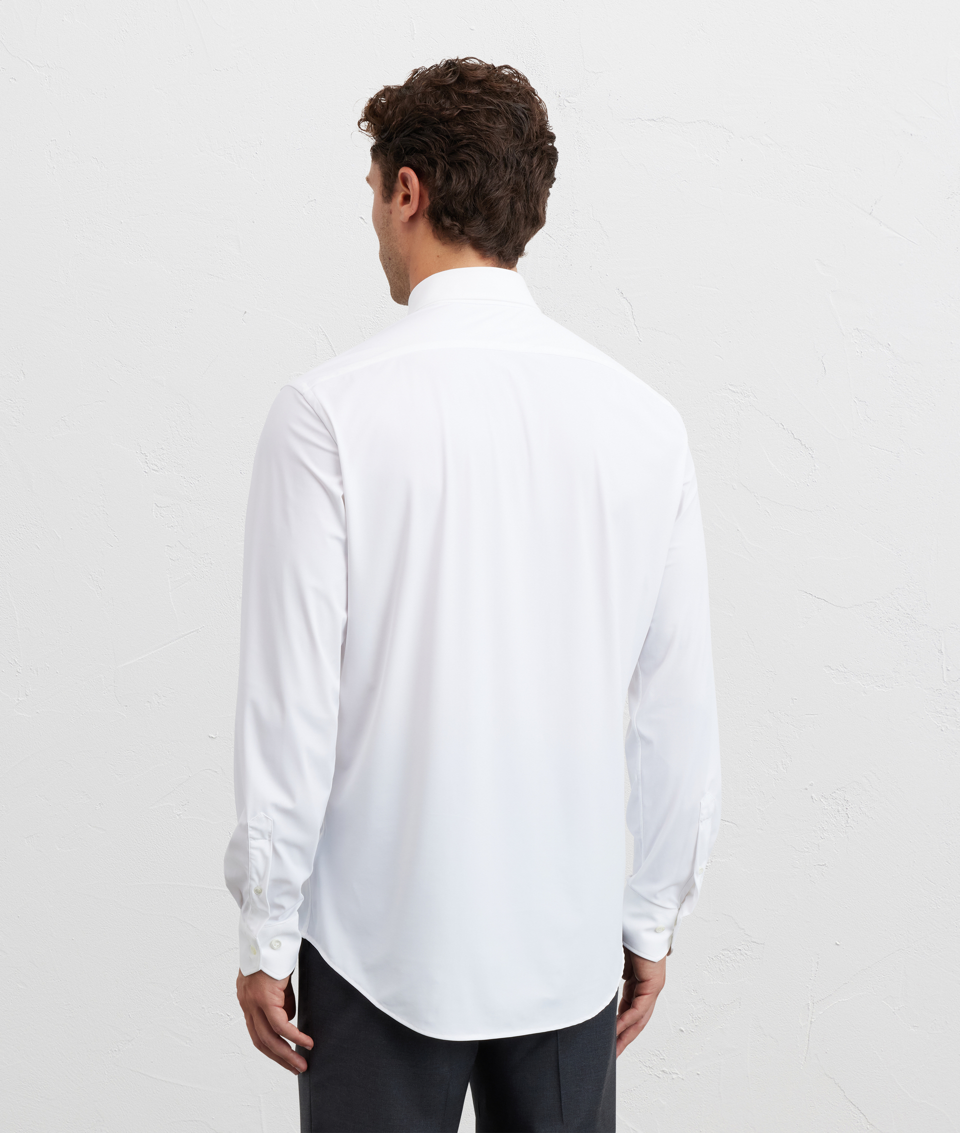 camicia collo milano regular fit in elastane e nylon bianco - Pal Zileri | Official Website