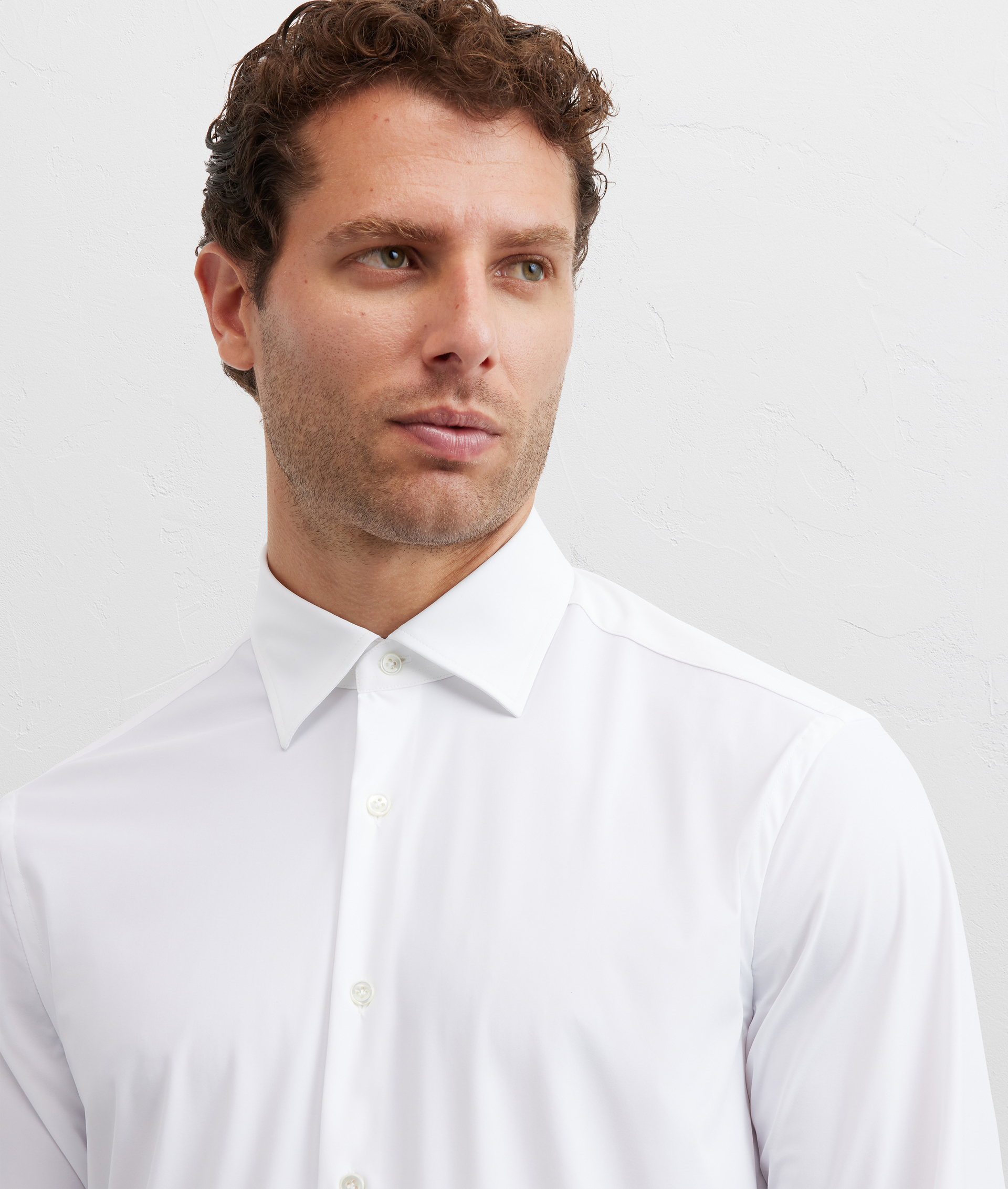 camicia collo milano regular fit in elastane e nylon bianco - Pal Zileri | Official Website
