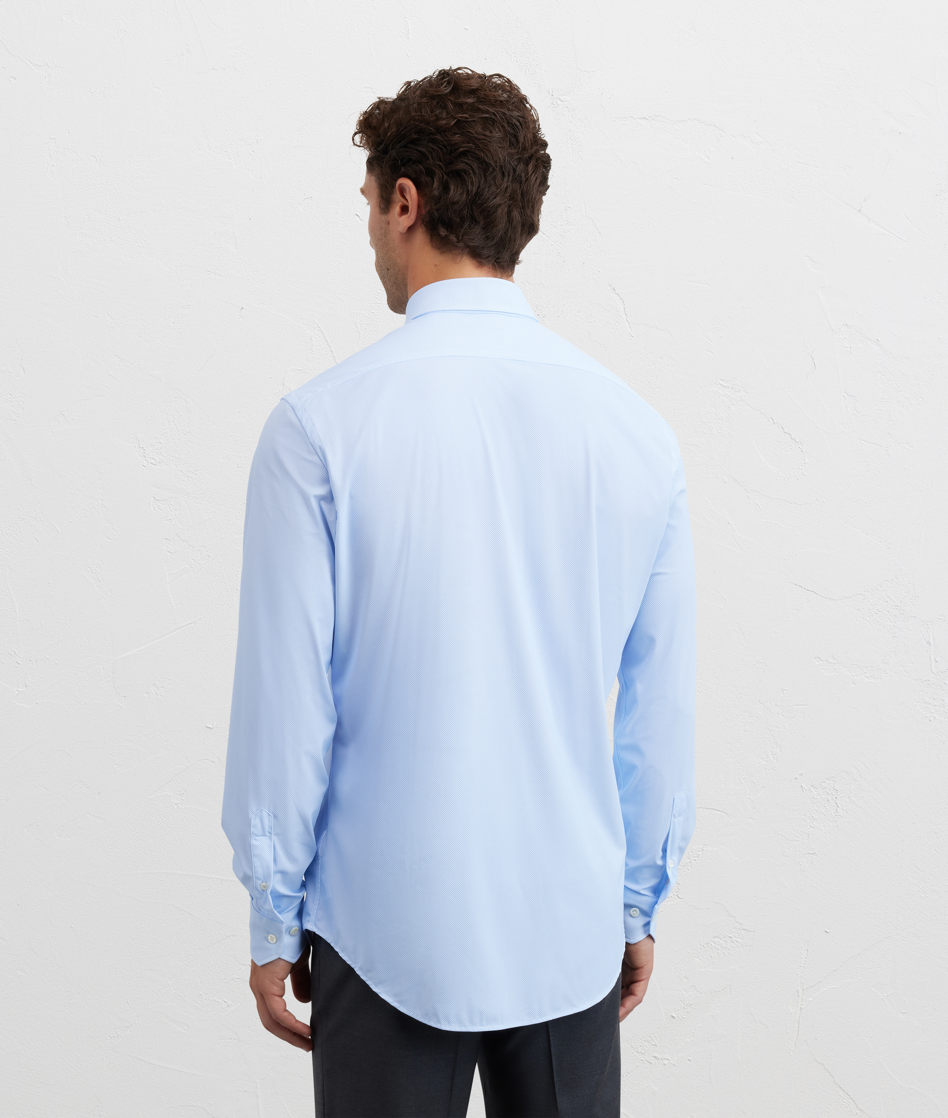 camicia collo milano regular fit in elastane e nylon azzurro - Pal Zileri | Official Website