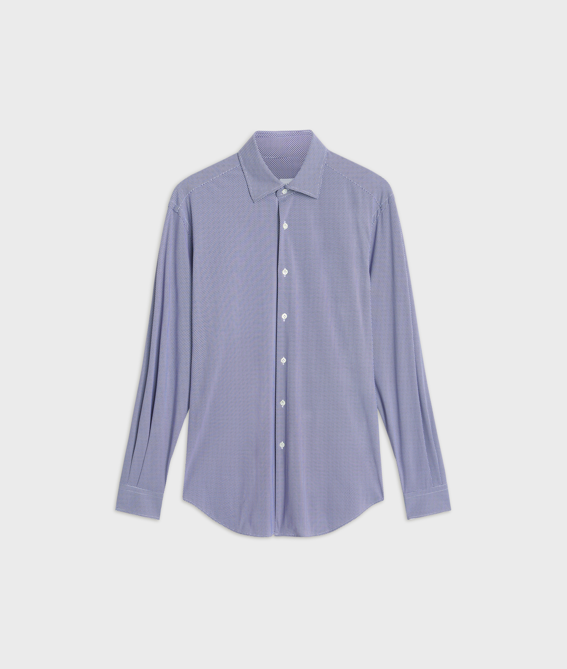 shirt milano collar regular fit in nylon and elastane blue - Shirts - Pal Zileri | Official Website