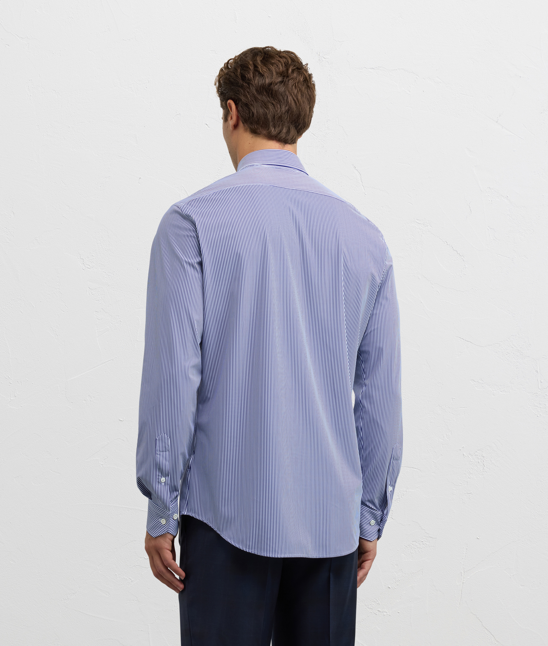 shirt milano collar regular fit in nylon and elastane blue - Pal Zileri | Official Website