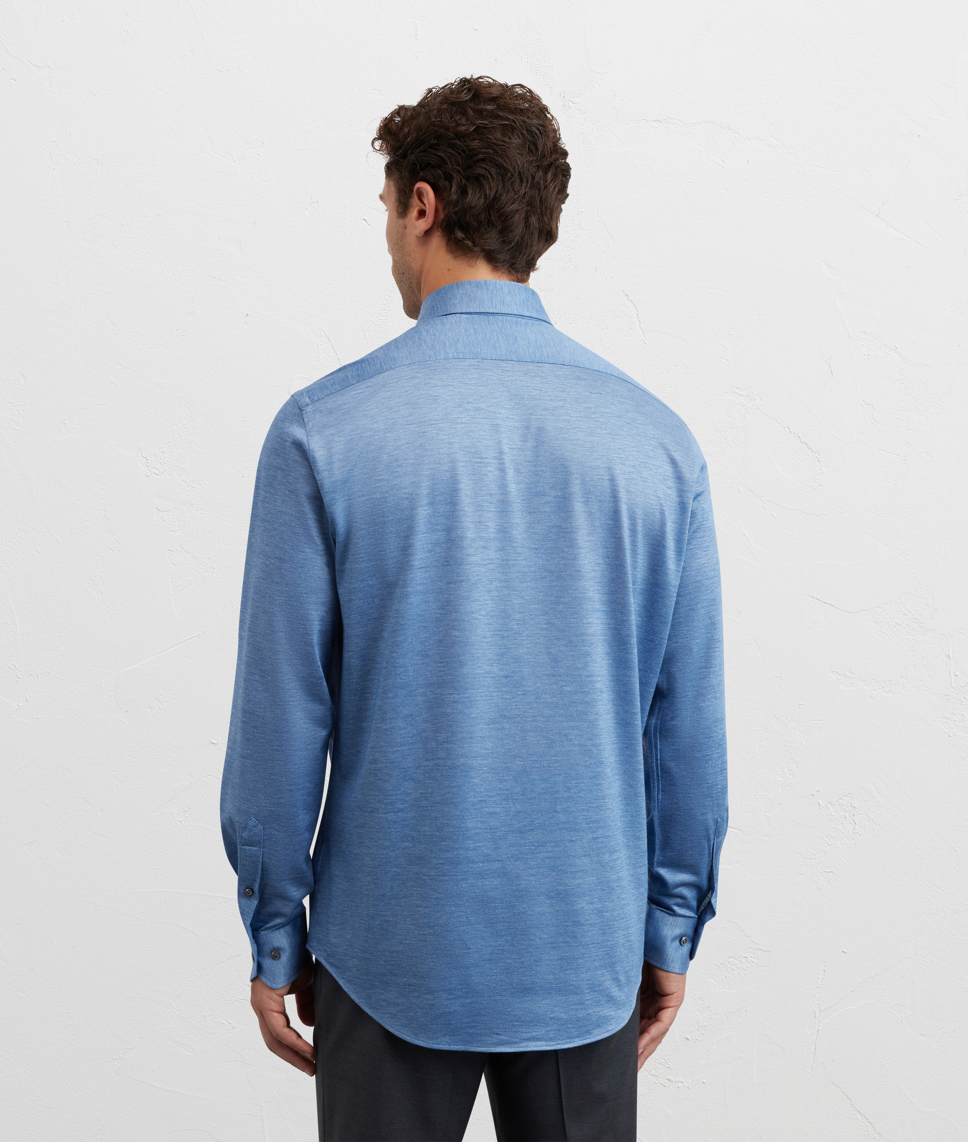 camicia collo milano regular fit in cotone e lyocell azzurro - Pal Zileri | Official Website