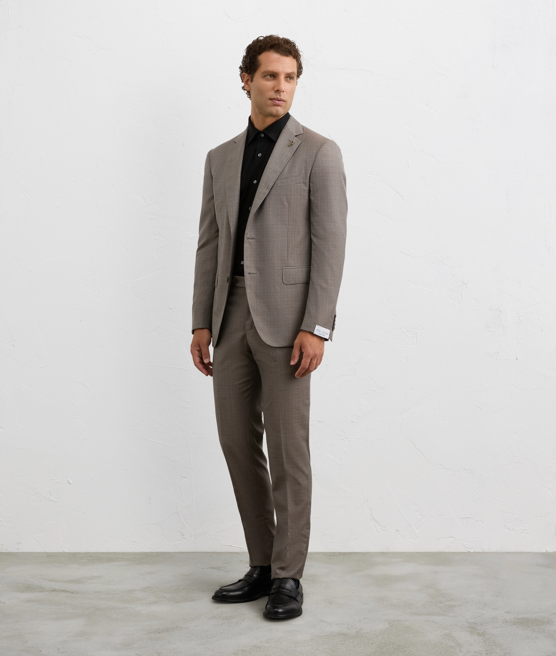 black milano collar shirt in stretch cotton jersey | Pal Zileri