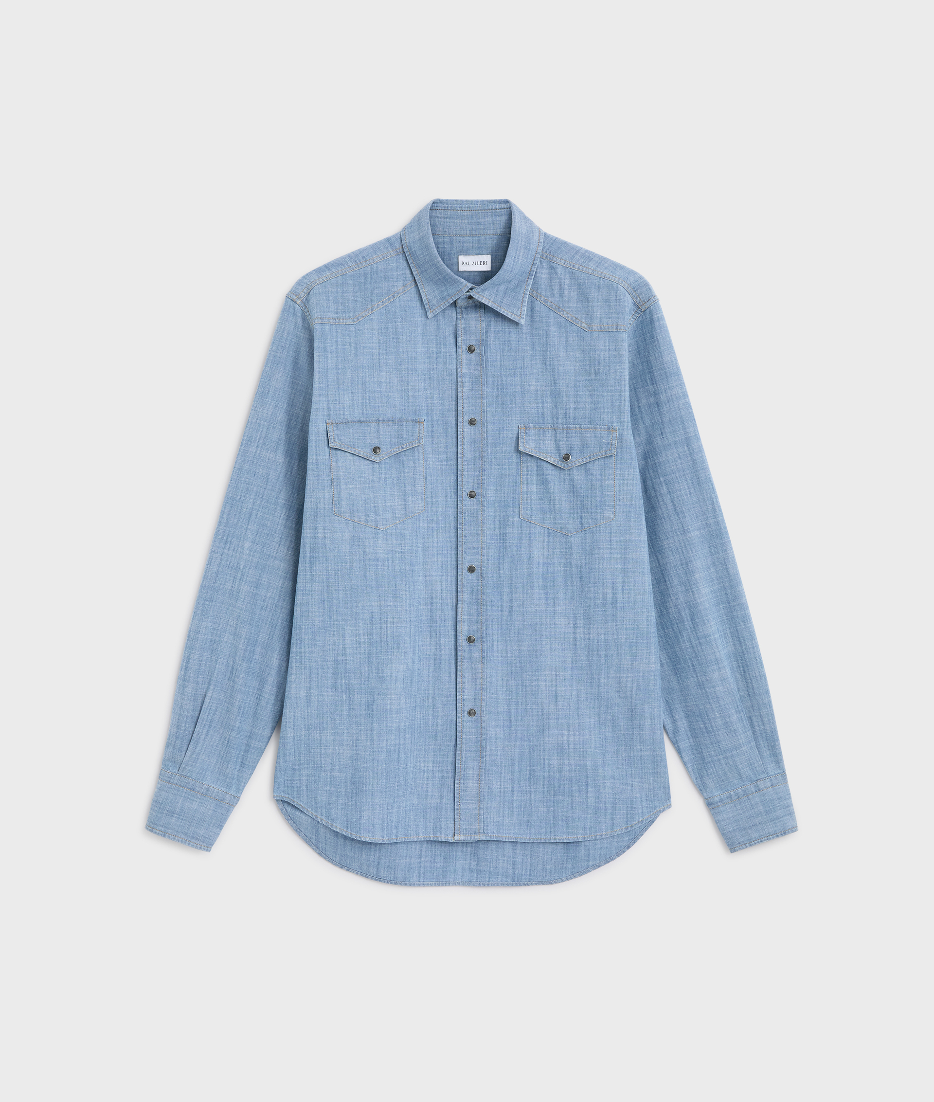 camicia collo siena regular fit in cotone azzurro - Pal Zileri | Official Website