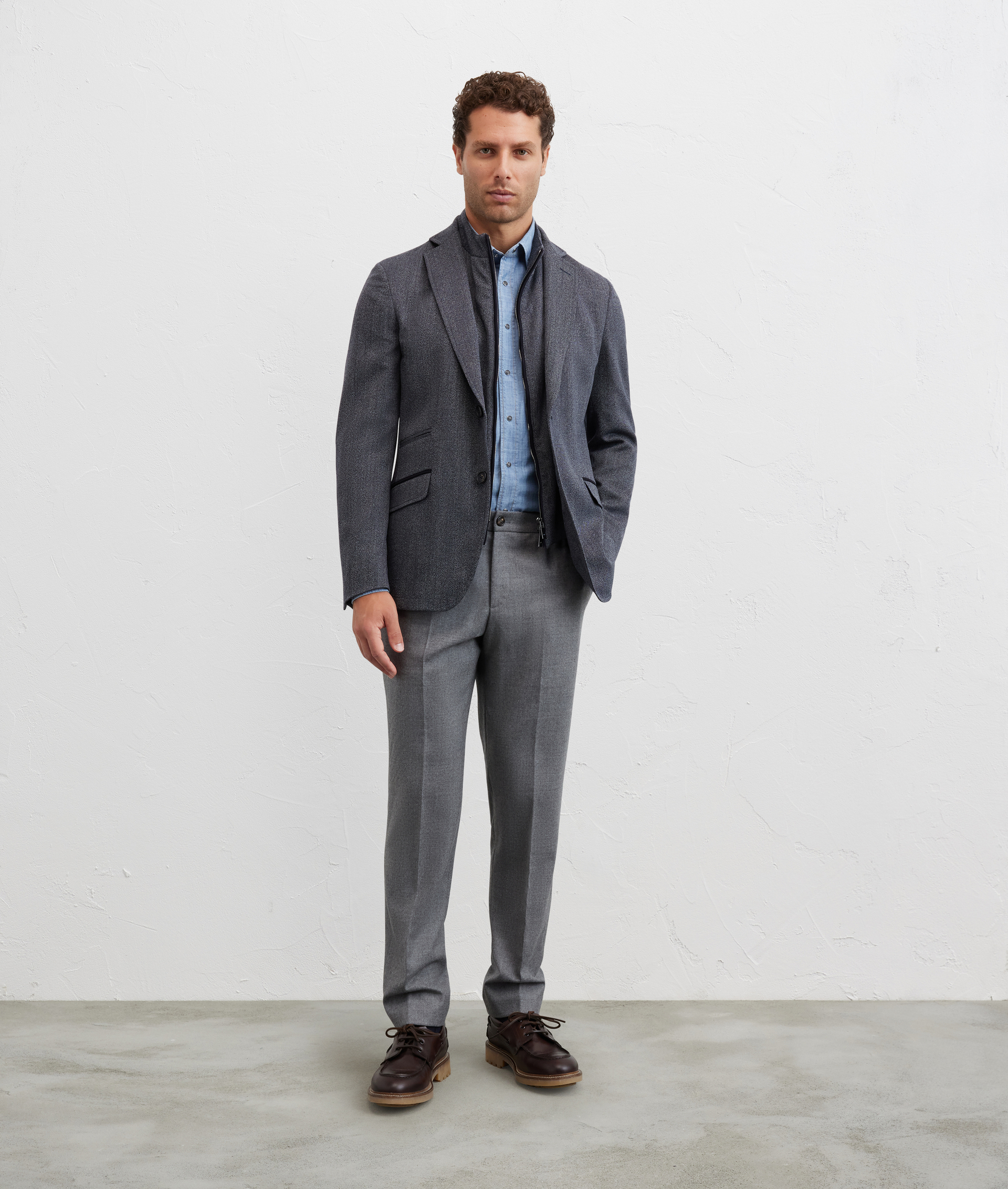 camicia collo siena regular fit in cotone azzurro - Pal Zileri | Official Website