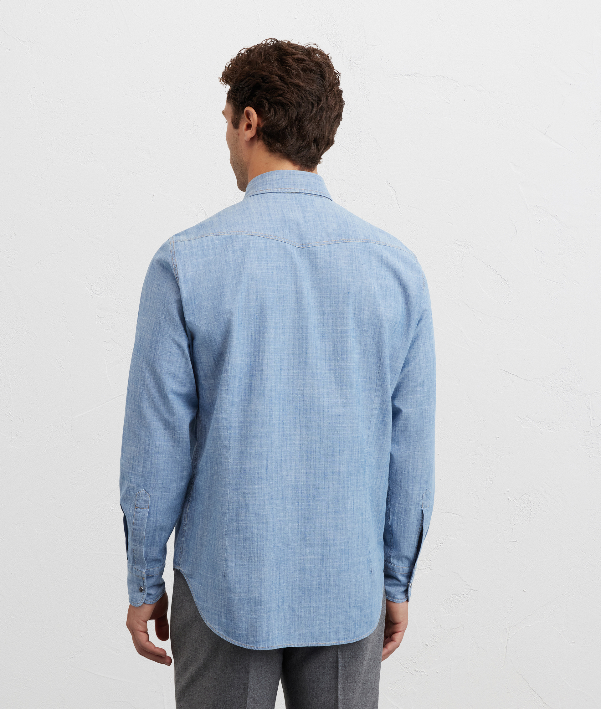 camicia collo siena regular fit in cotone azzurro - Pal Zileri | Official Website