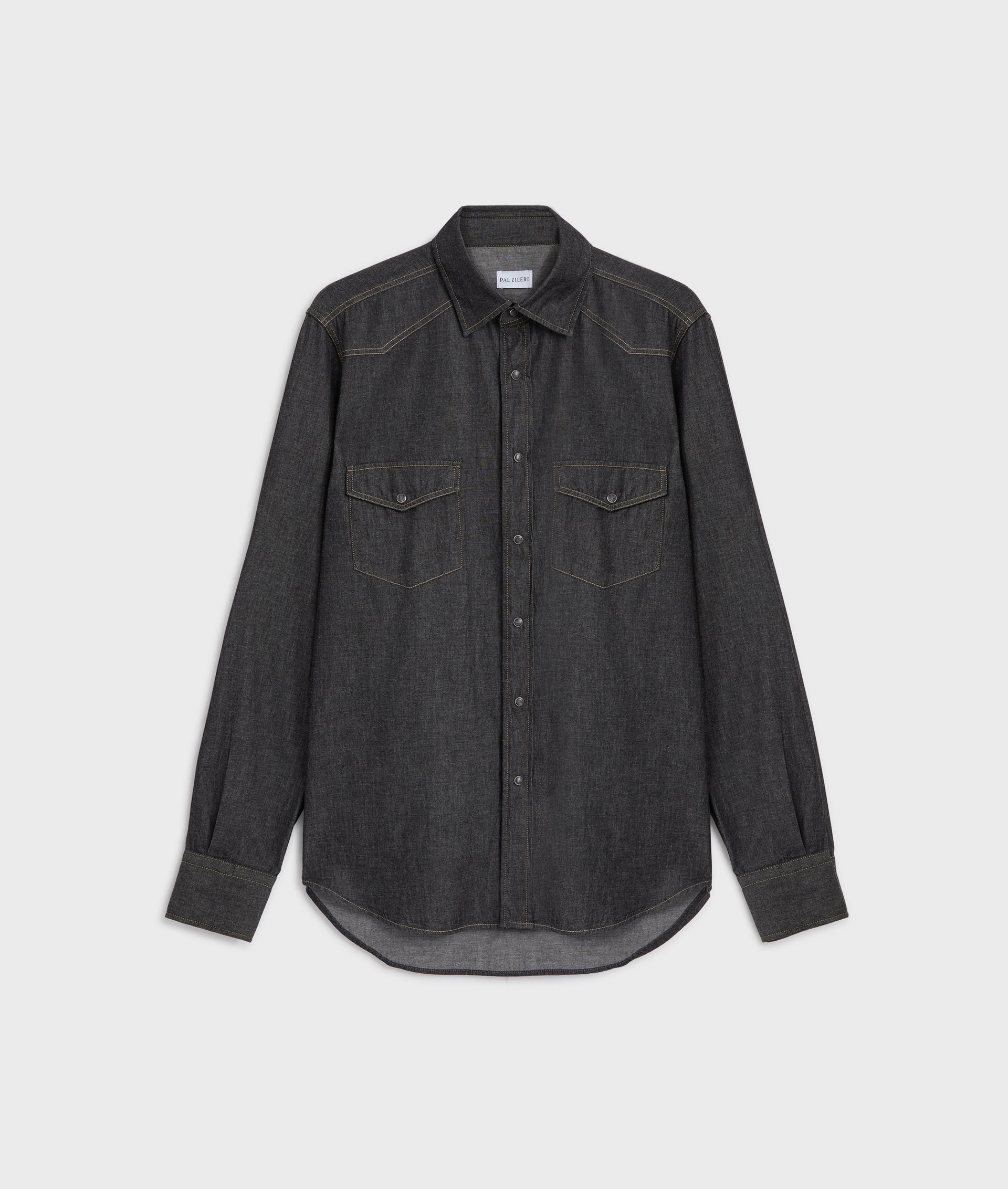 camicia collo siena regular fit in cotone nero - Pal Zileri | Official Website