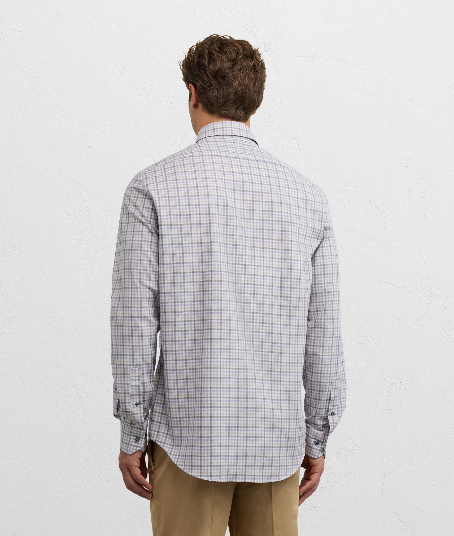 shirt como collar regular fit in cotton purple - Pal Zileri | Official Website