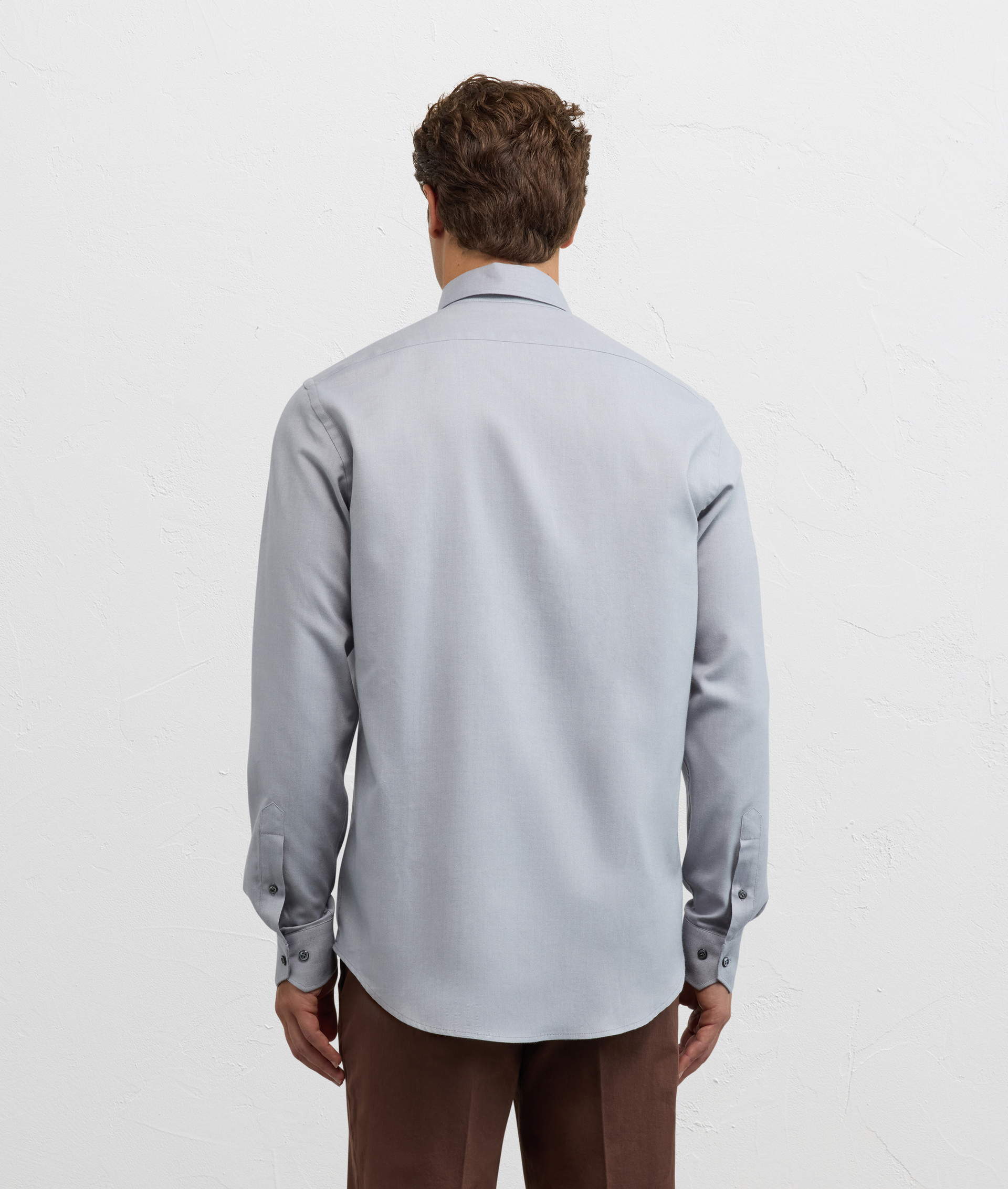 shirt palermo collar regular fit in cotton and lyocell light blue - Pal Zileri | Official Website