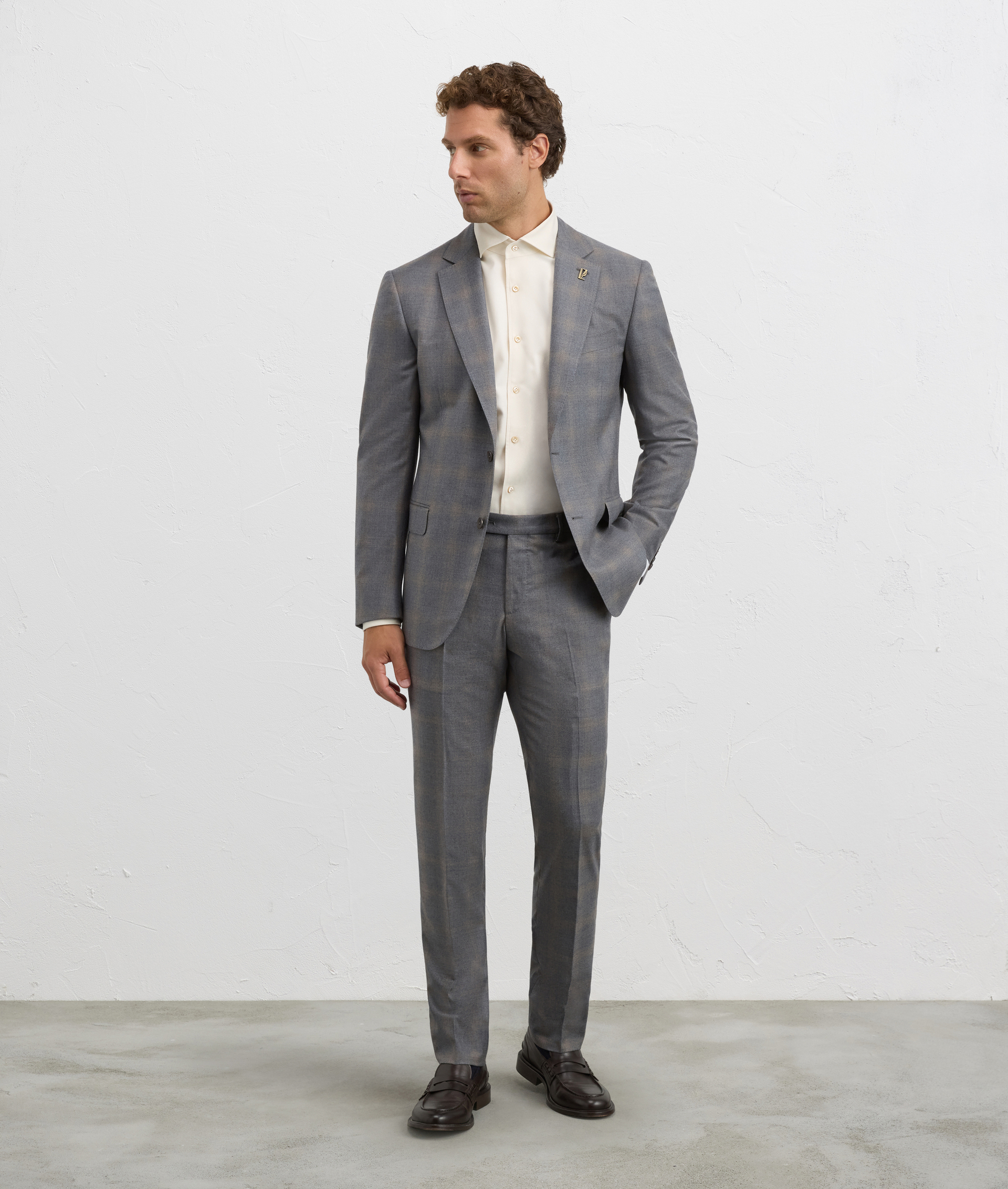 shirt palermo collar regular fit in cotton and lyocell natural | Pal Zileri
