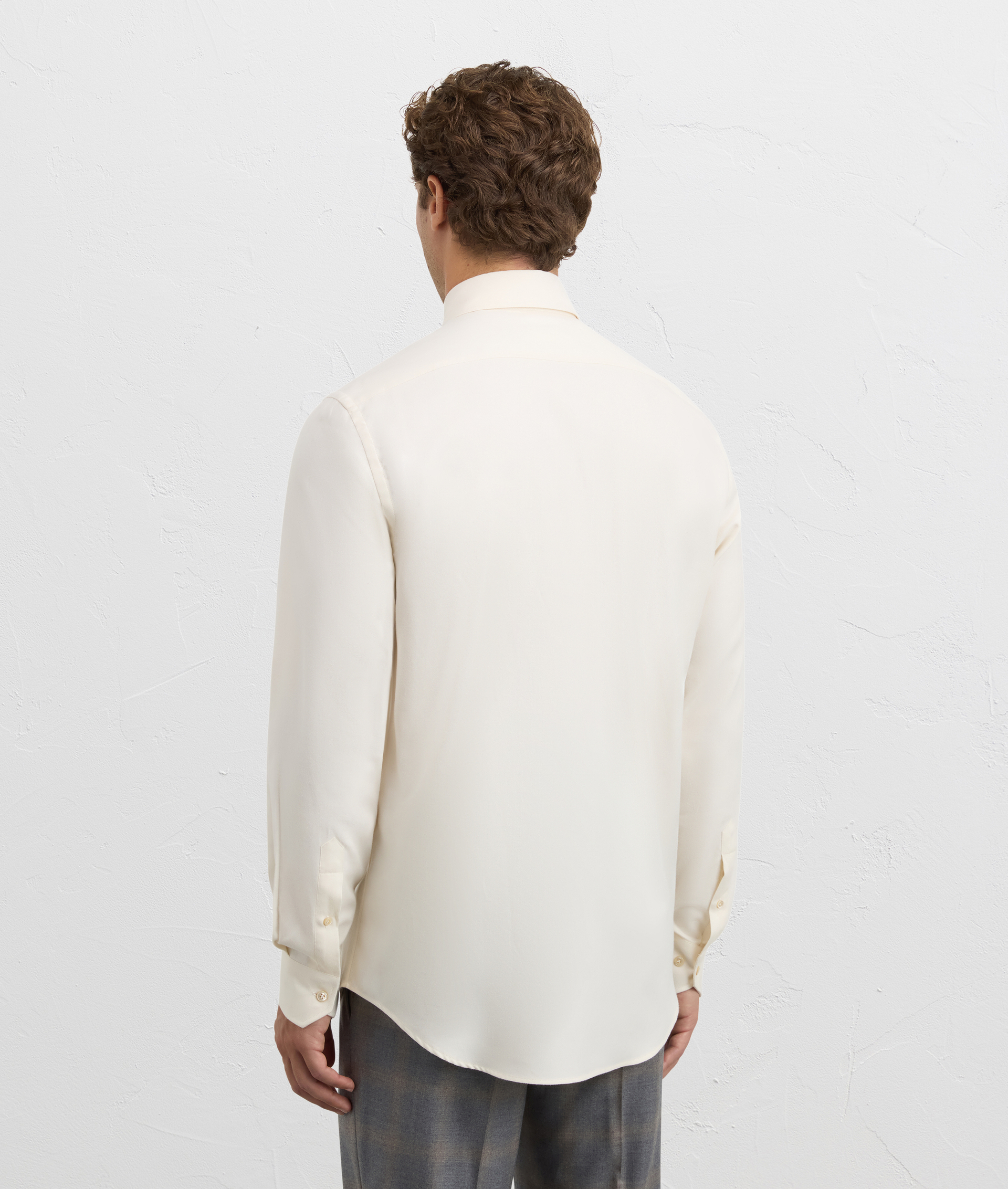 shirt palermo collar regular fit in cotton and lyocell natural | Pal Zileri