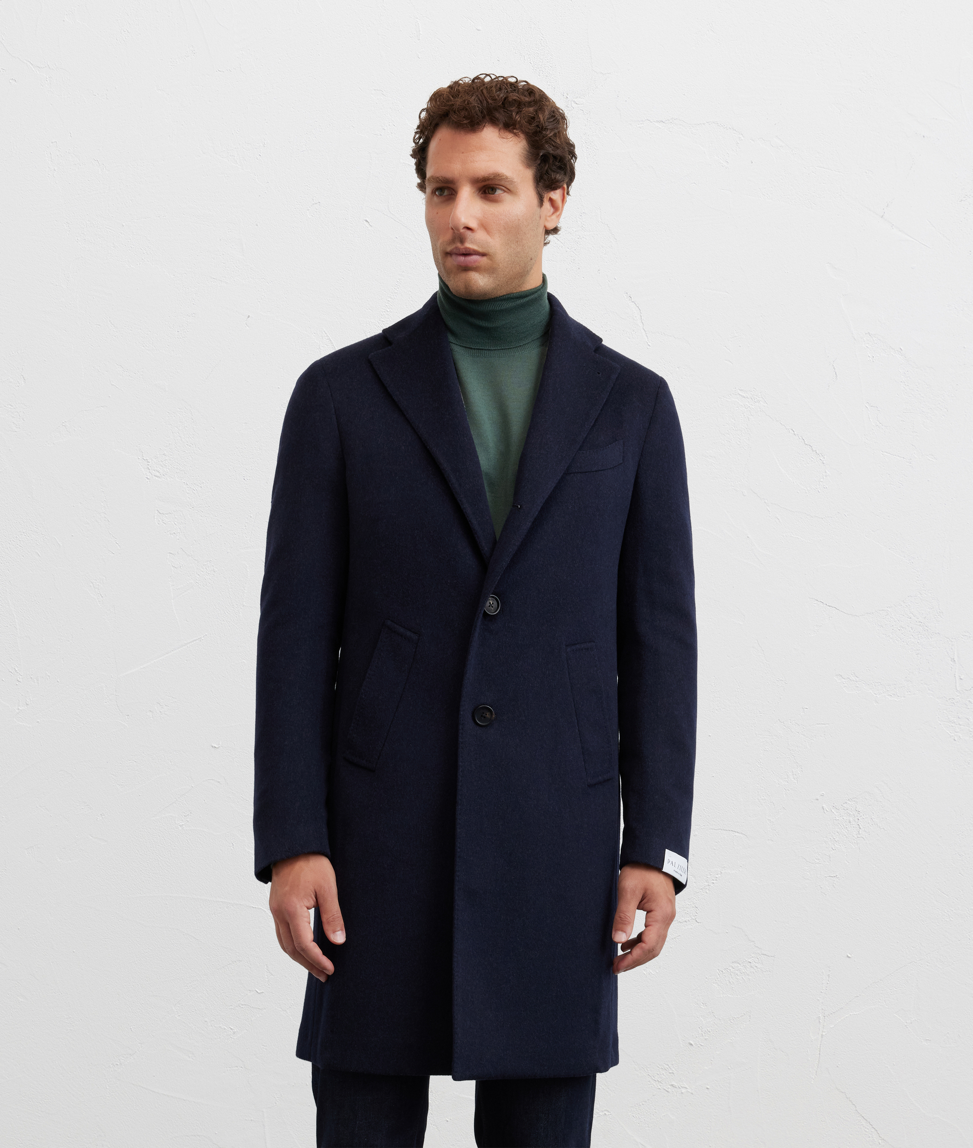 navy blue single breasted regular fit coat in virgin wool 170 - Pal Zileri | Official Website