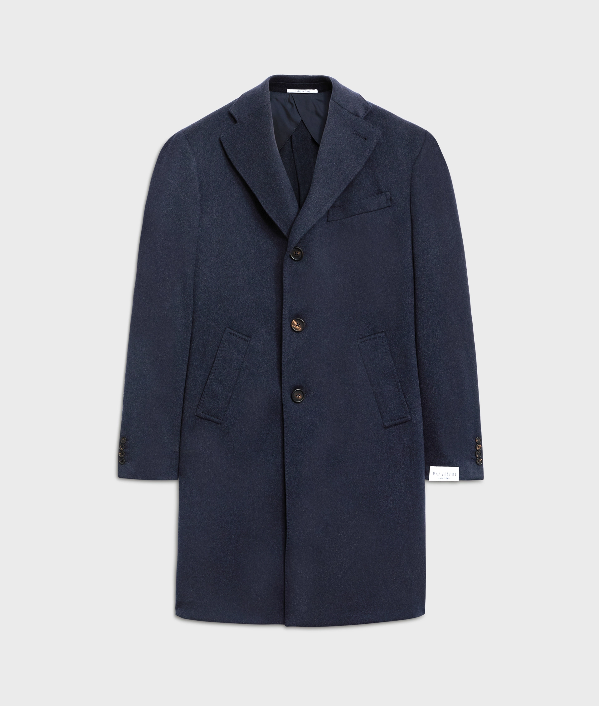 navy blue cashmere single breasted regular fit coat | Pal Zileri