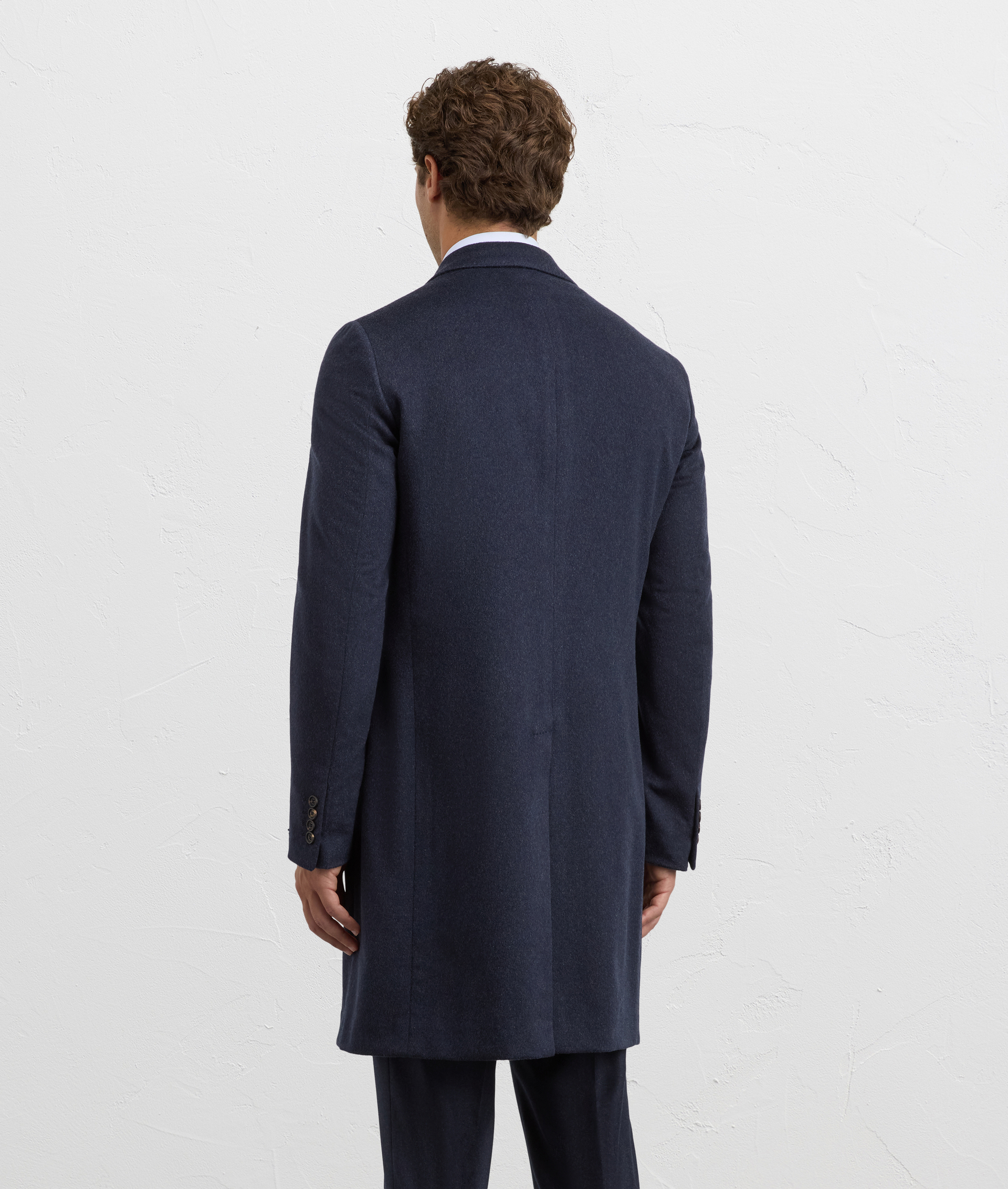 navy blue cashmere single breasted regular fit coat | Pal Zileri