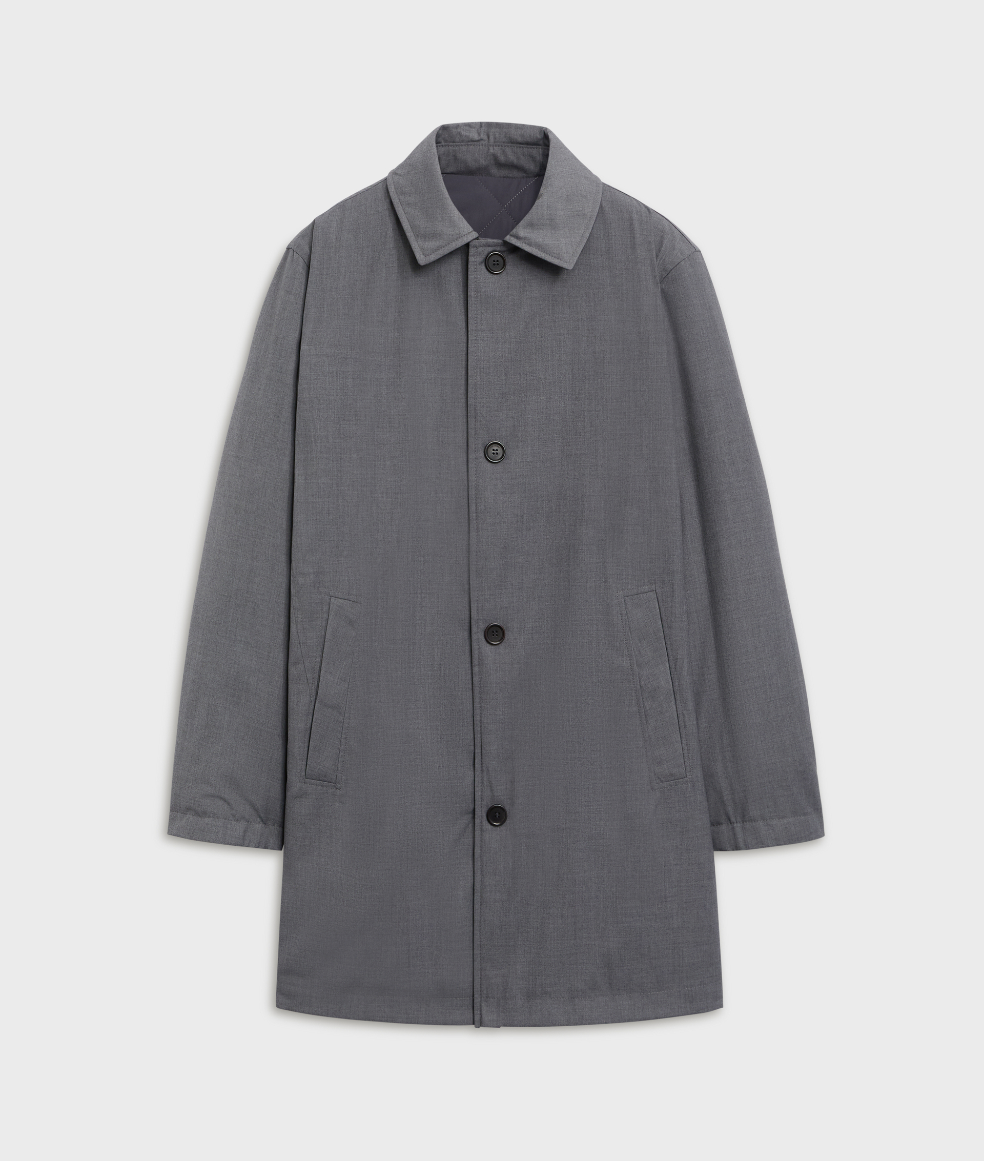 grey reversible raincoat regular fit in polyester | Pal Zileri