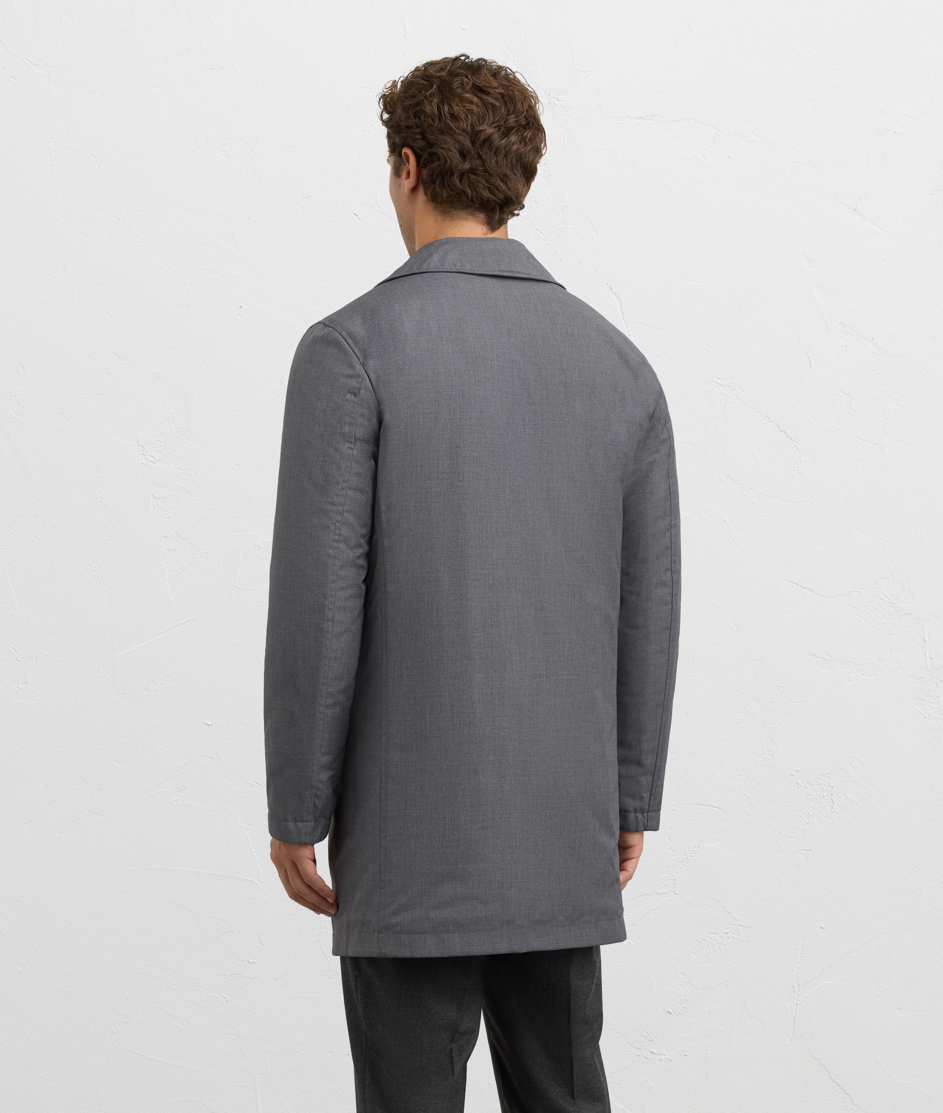 grey reversible raincoat regular fit in polyester | Pal Zileri