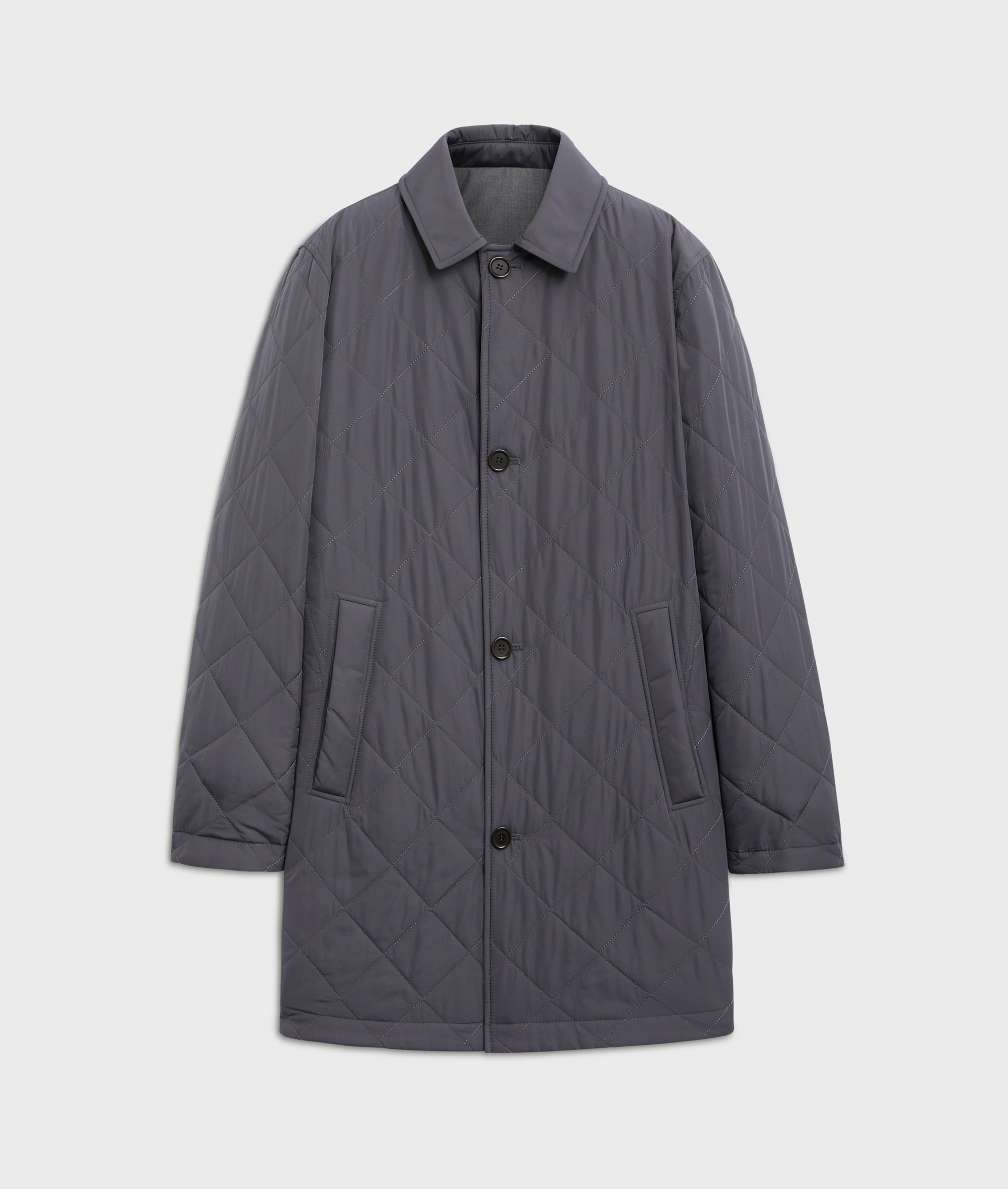 grey reversible raincoat regular fit in polyester | Pal Zileri