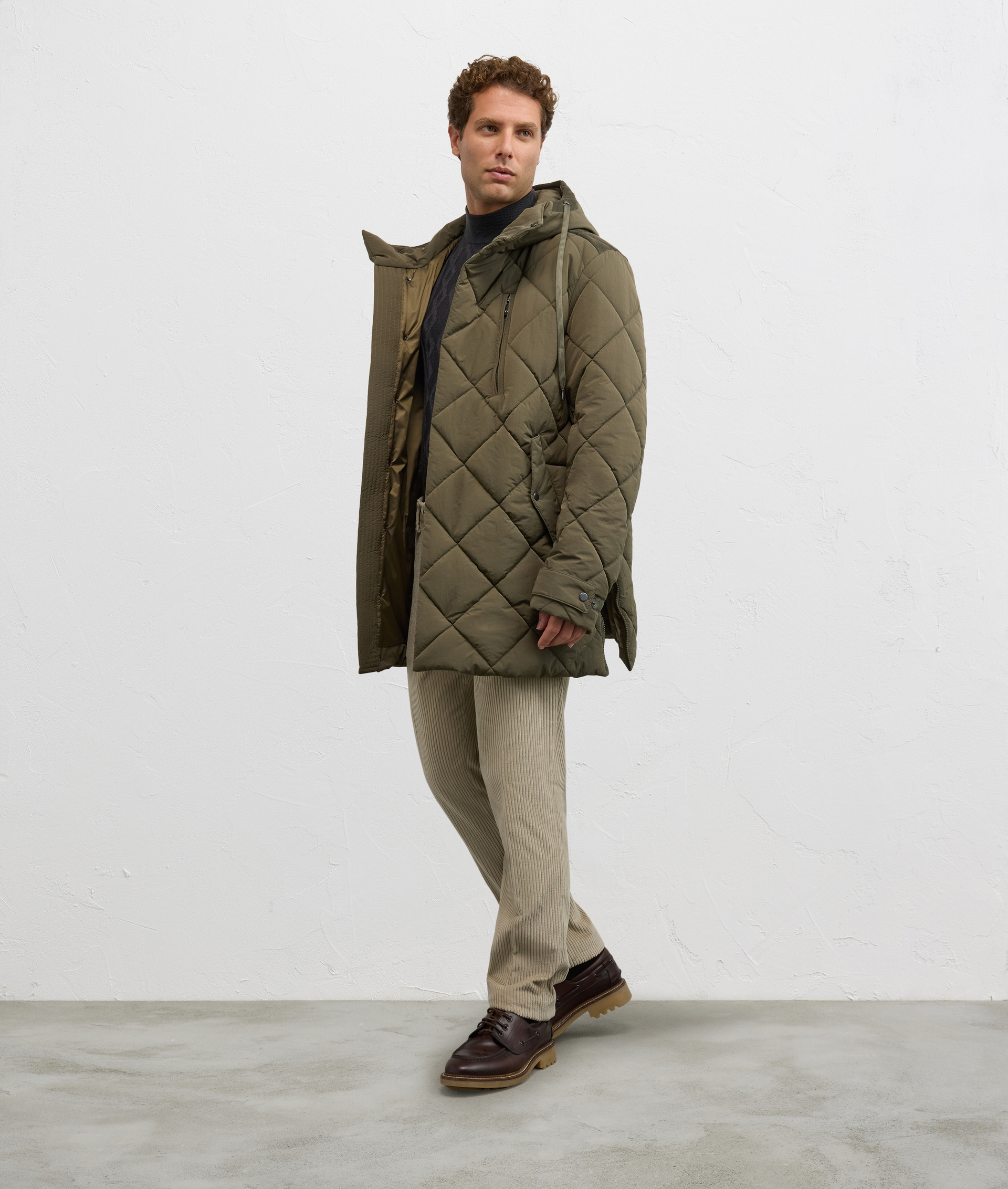 green quilted parka regular fit in nylon - Outerwear - Pal Zileri | Official Website