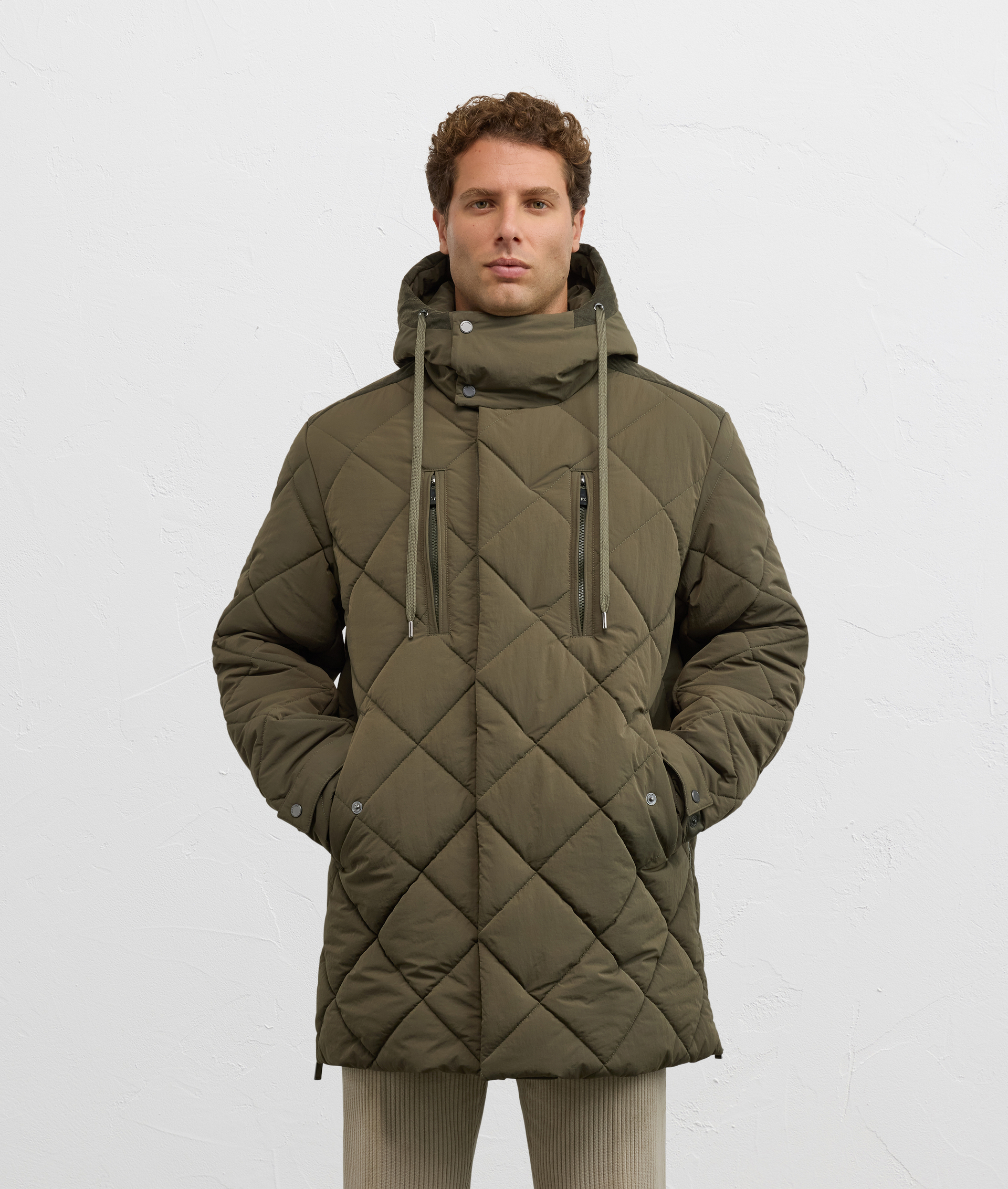 green quilted parka regular fit in nylon - Pal Zileri | Official Website