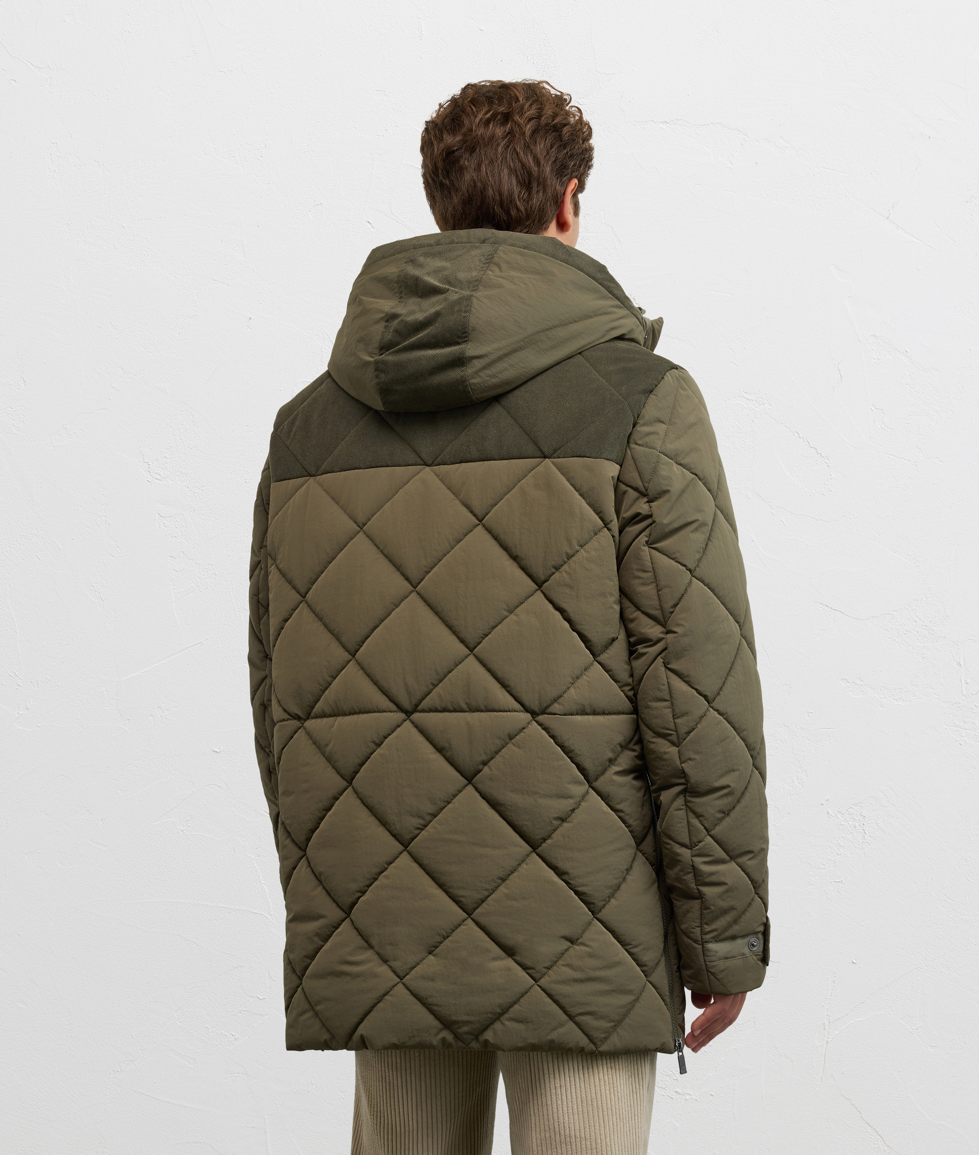 green quilted parka regular fit in nylon - Pal Zileri | Official Website