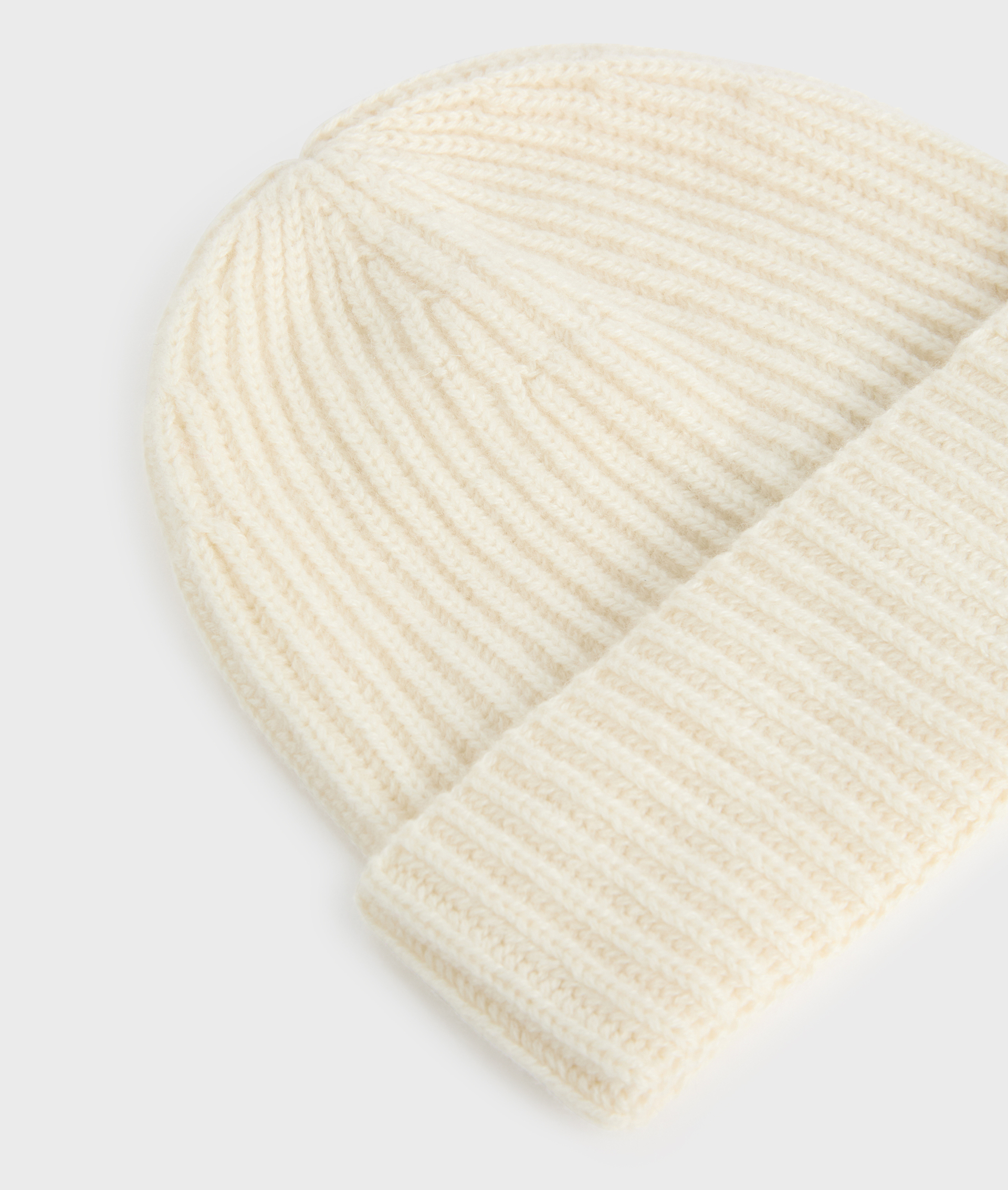 natural ribbed knit beanie regular fit in cashmere - Pal Zileri | Official Website