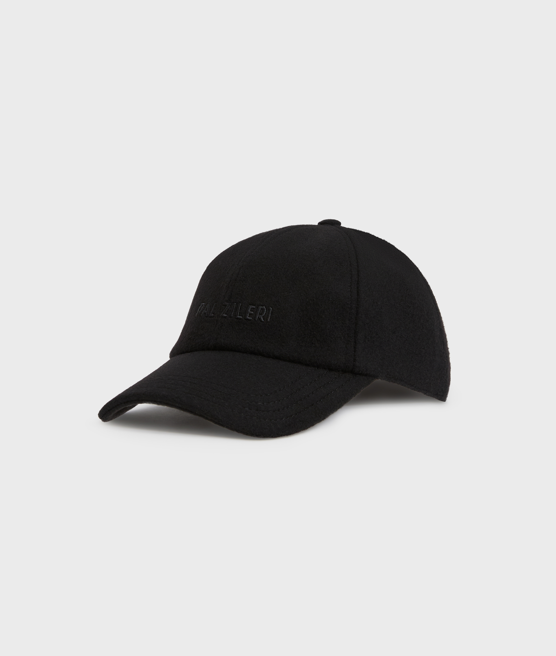 black baseball cap in polyester and elastane with a woolen cloth effect - Accessories - Pal Zileri | Official Website