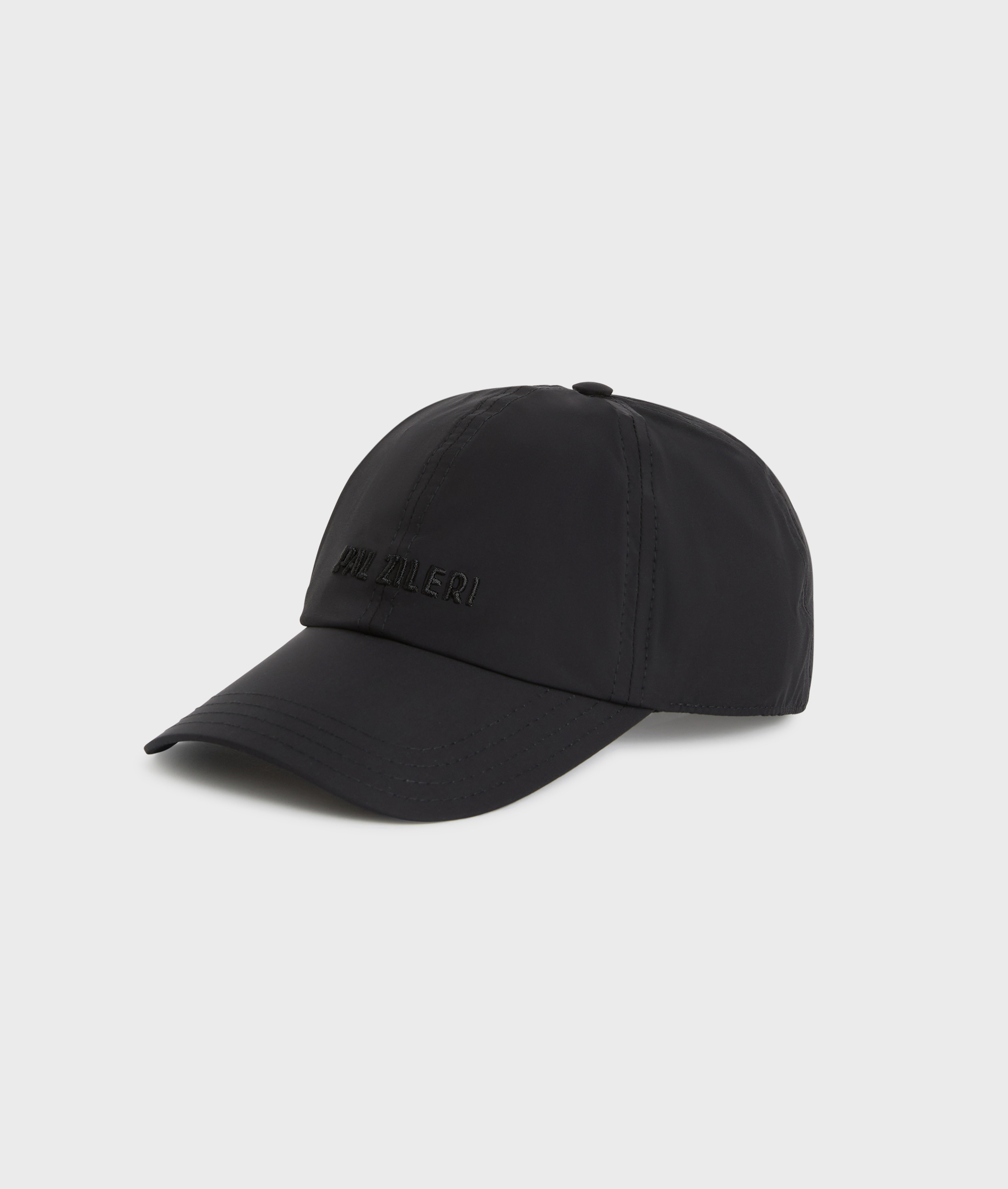 black elastane and nylon regular fit baseball cap with front logo - Pal Zileri | Official Website