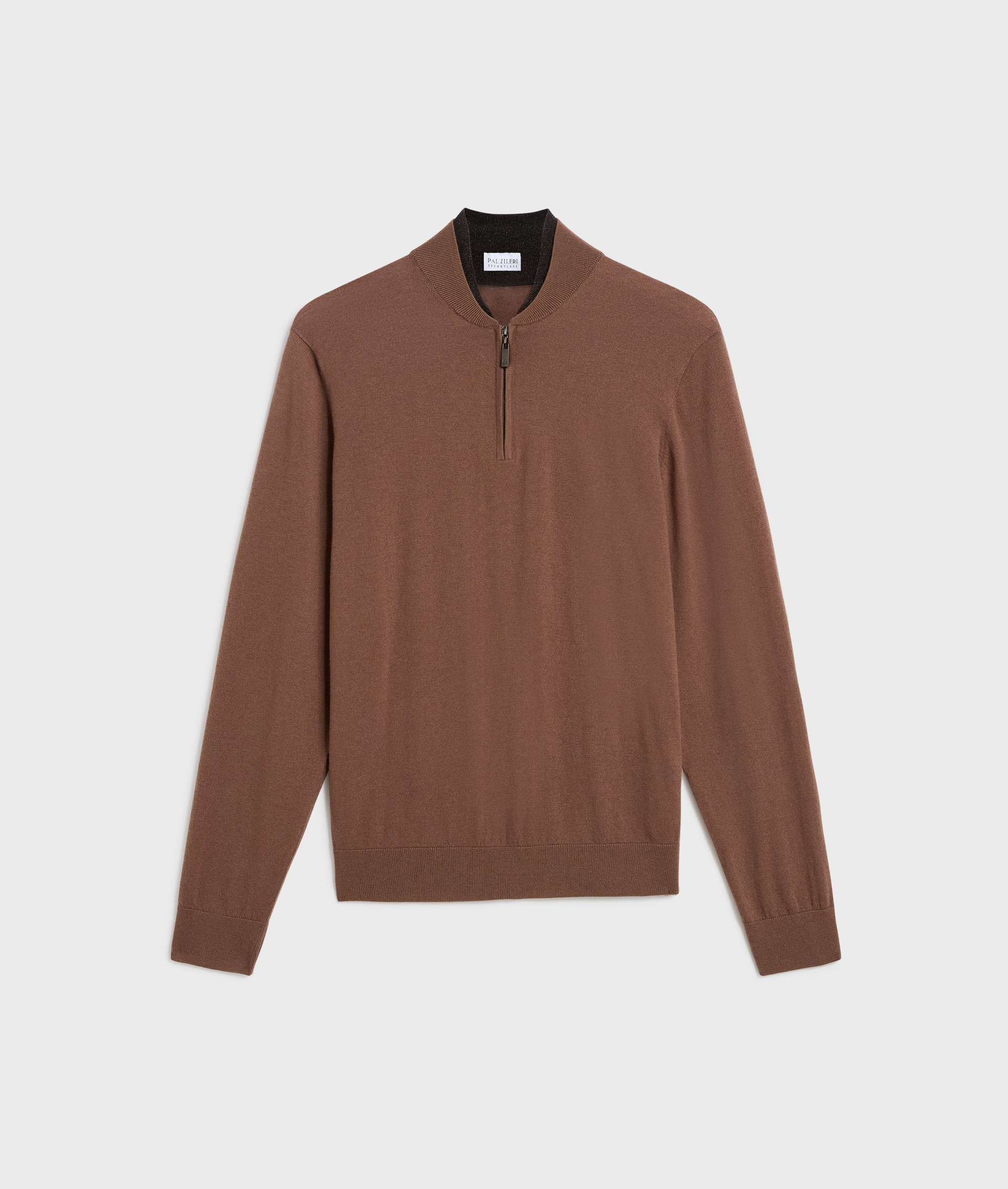 polo a maniche lunghe regular fit in lana e cashmere marrone - T-Shirts e Polo - Pal Zileri | Official Website
