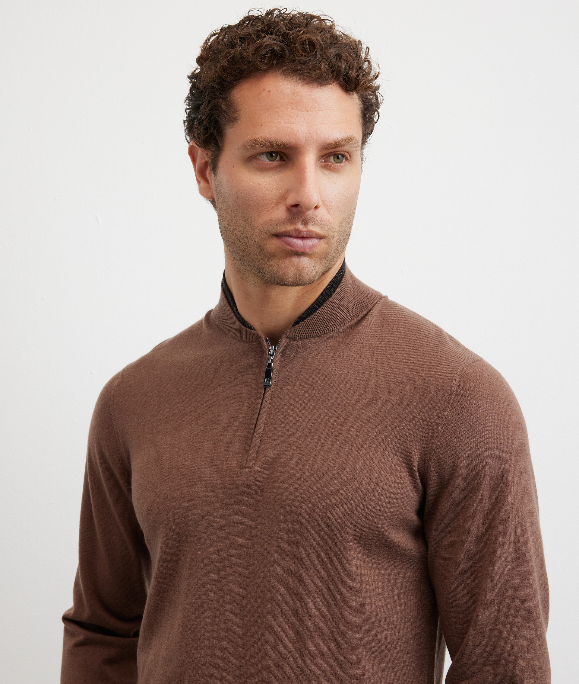 polo a maniche lunghe regular fit in lana e cashmere marrone - Pal Zileri | Official Website