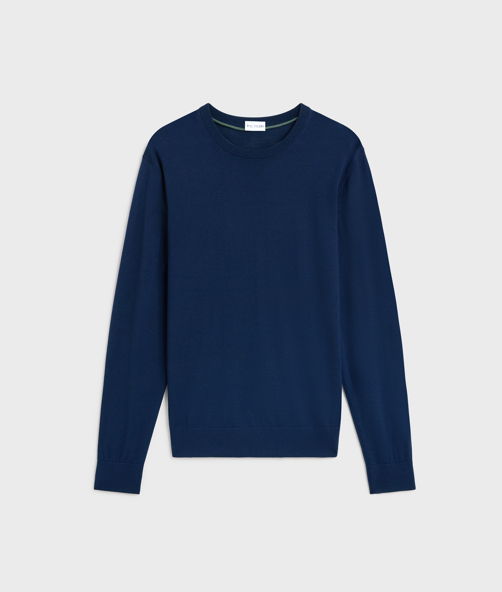 maglia girocollo a maniche lunghe regular fit in lana blu navy - Maglieria - Pal Zileri | Official Website
