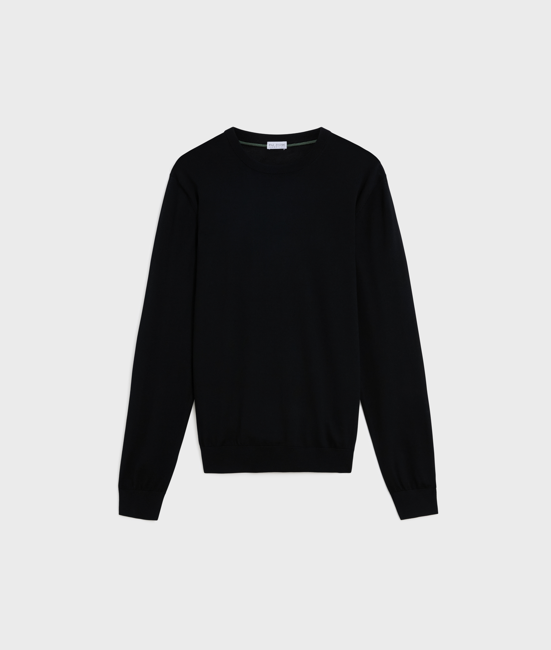 black crewneck sweatshirt in effortless regular fit wool | Pal Zileri