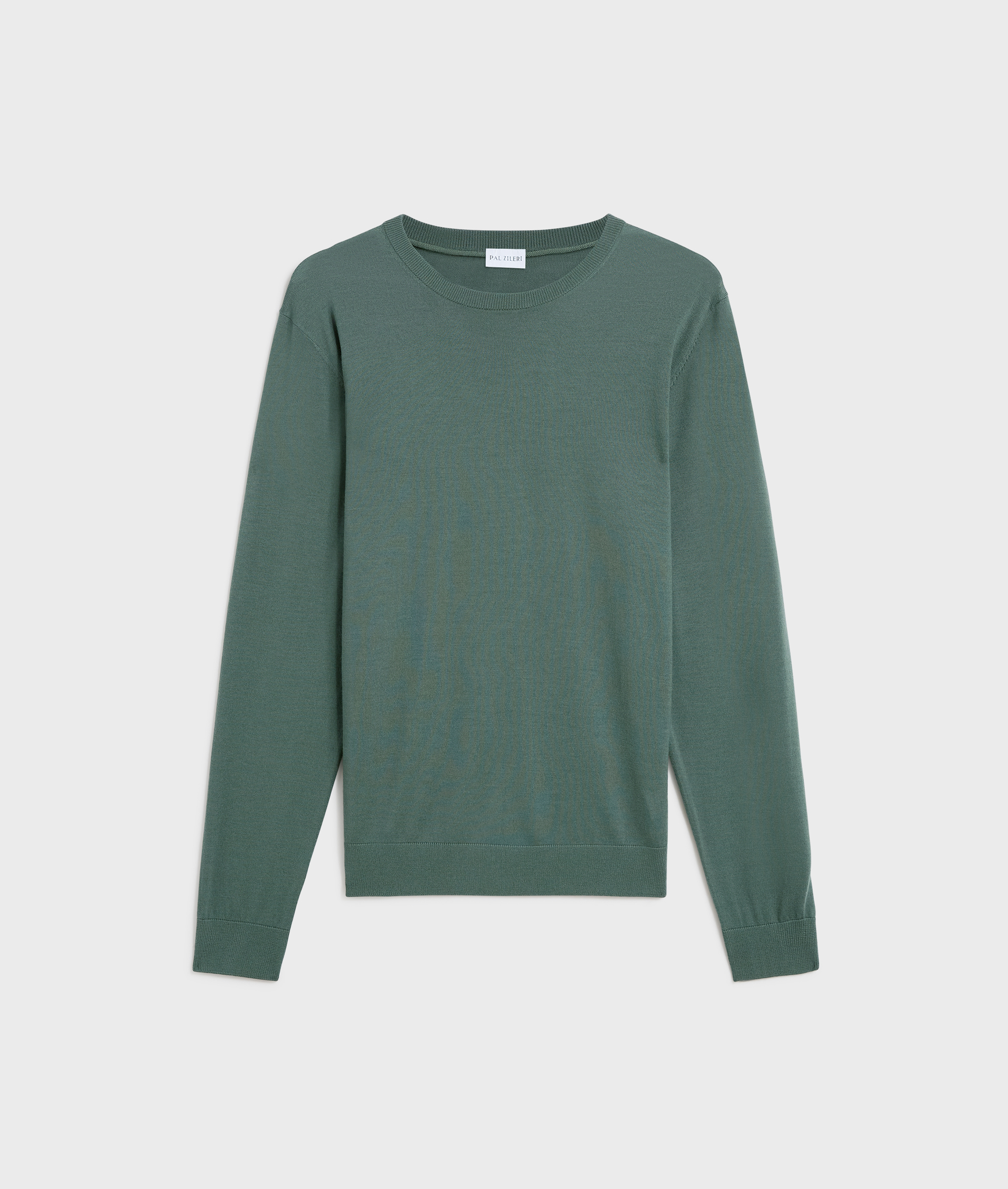 maglia girocollo a maniche lunghe regular fit in lana verde - Maglieria - Pal Zileri | Official Website