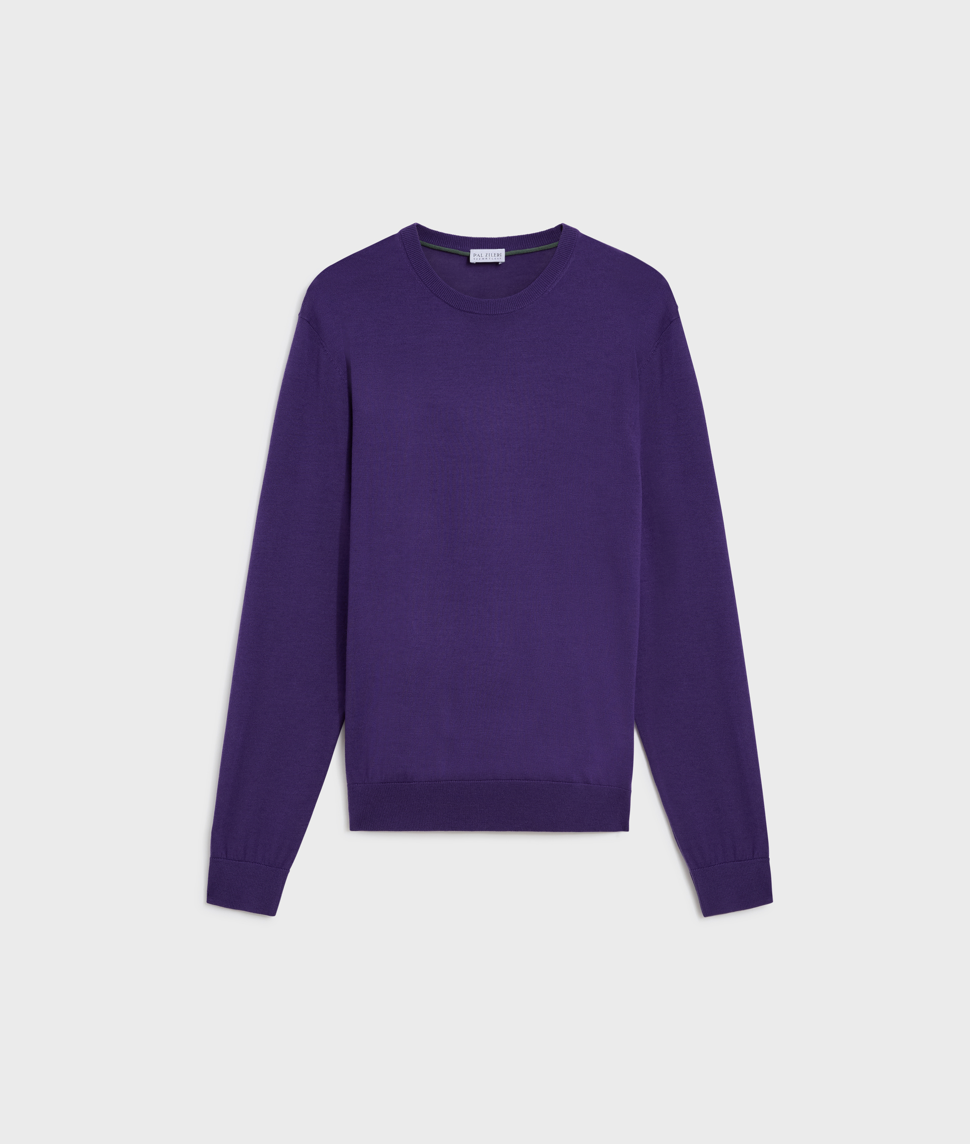 purple crewneck sweatshirt in effortless regular fit wool | Pal Zileri