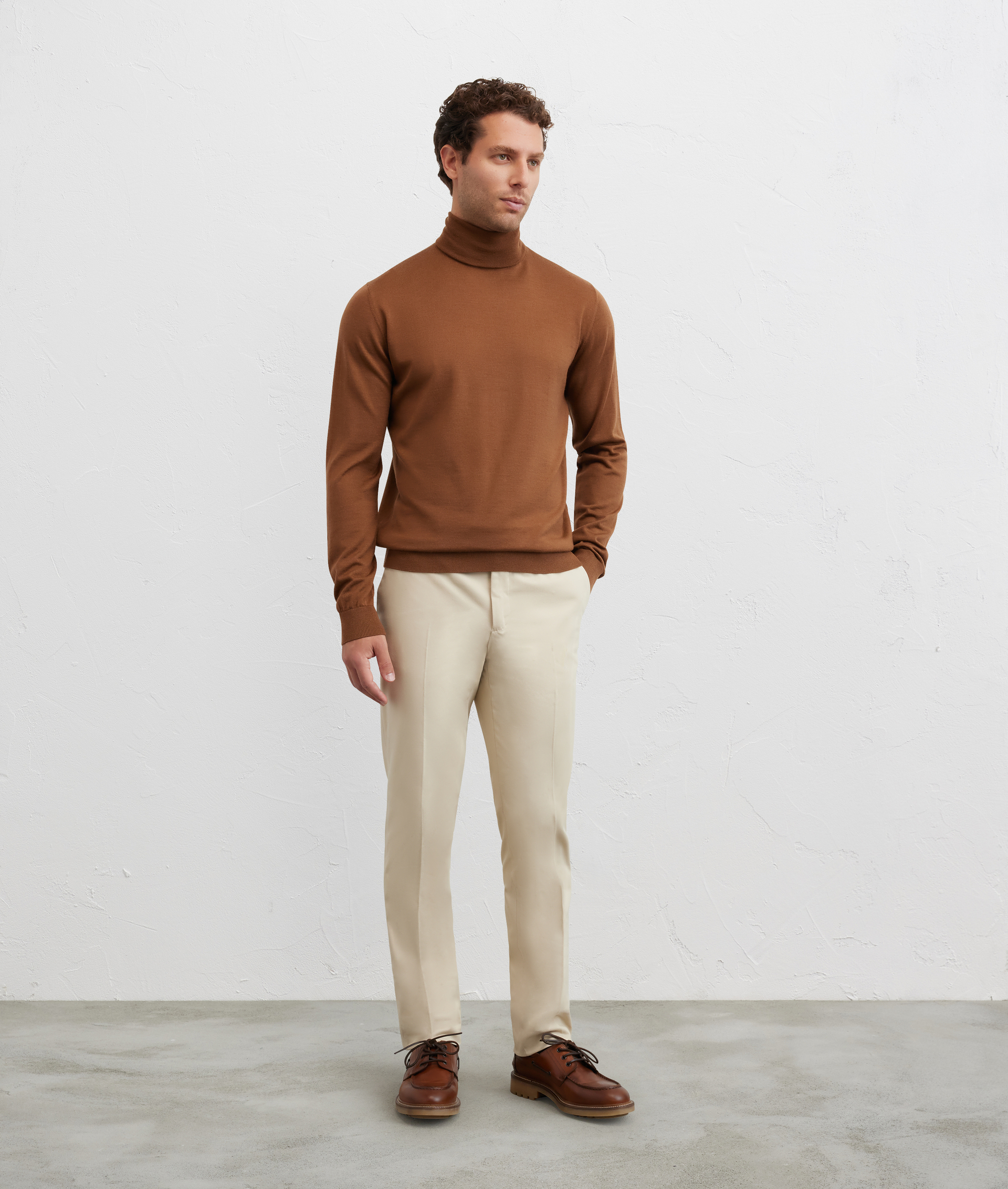 dolcevita regular fit in lana marrone - Maglieria - Pal Zileri | Official Website