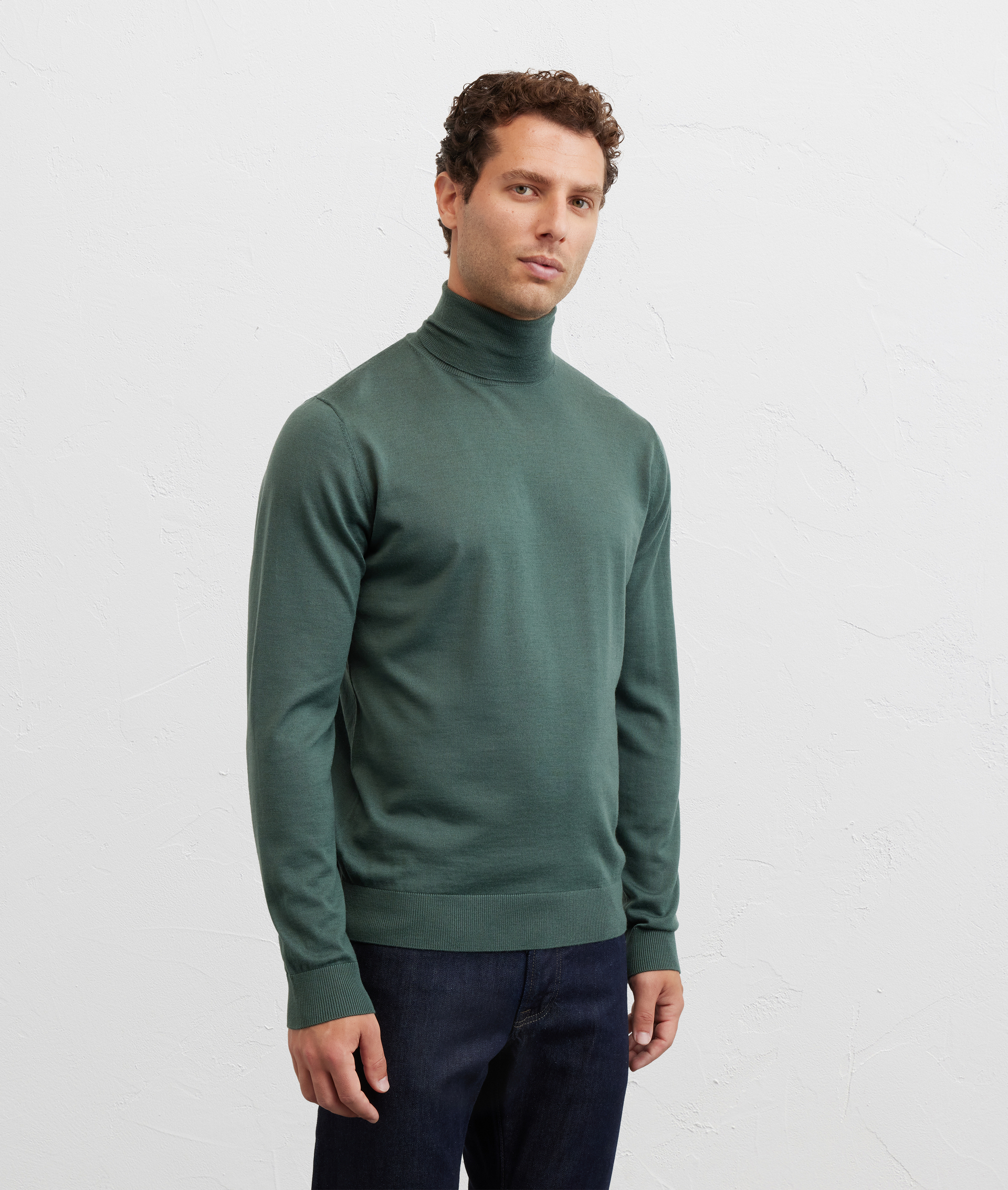 green wool regular fit turtleneck sweater - Pal Zileri | Official Website