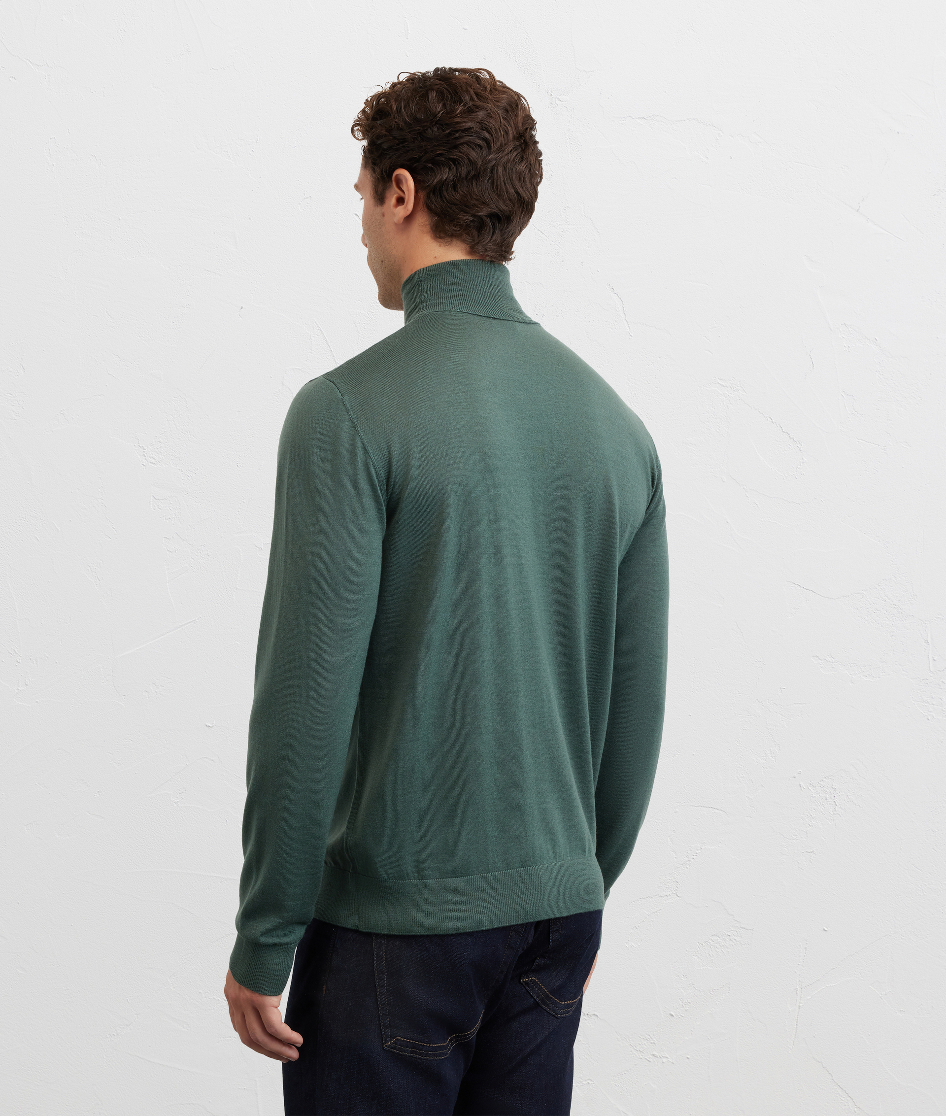 green wool regular fit turtleneck sweater - Pal Zileri | Official Website